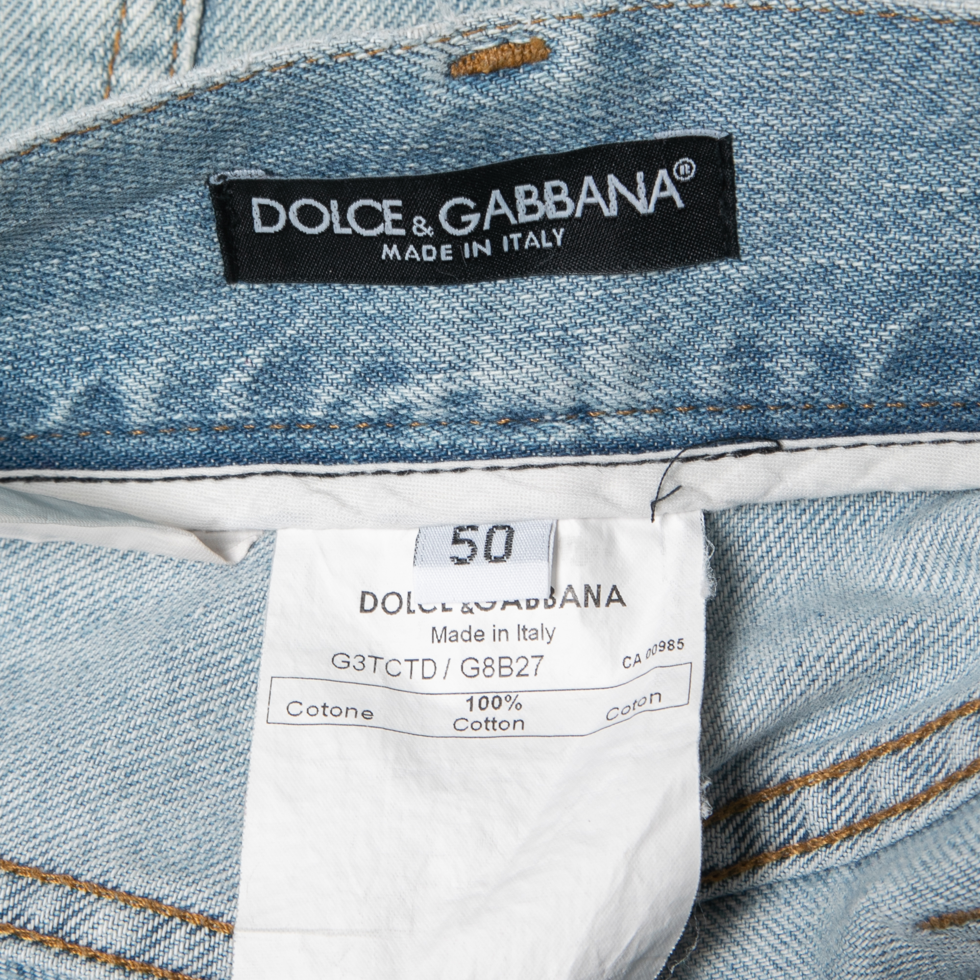 Dolce & Gabbana Blue Ripped Denim 14 Jeans L Waist 34