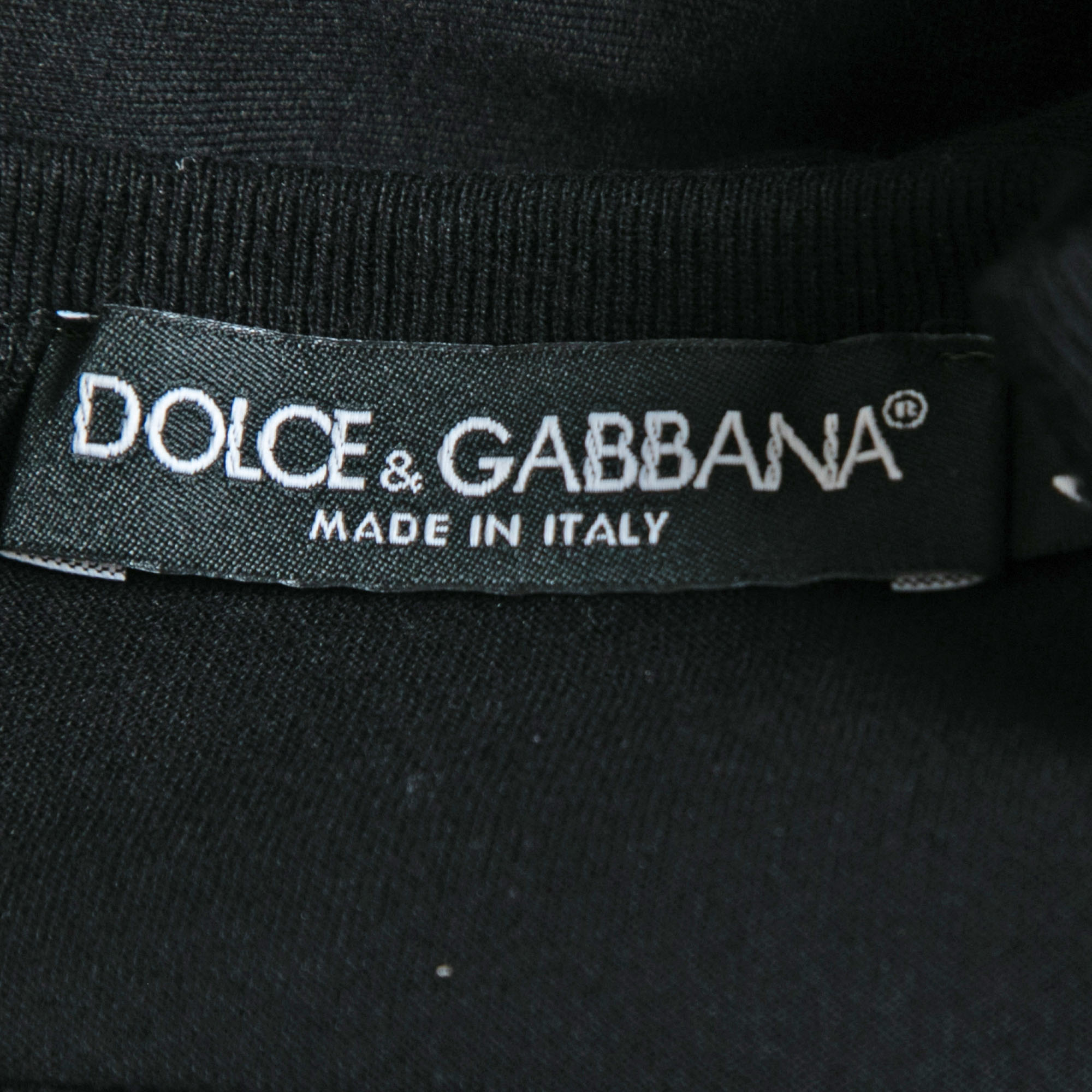 Dolce & Gabbana Black Cotton Crew Neck Half Sleeve T-Shirt S