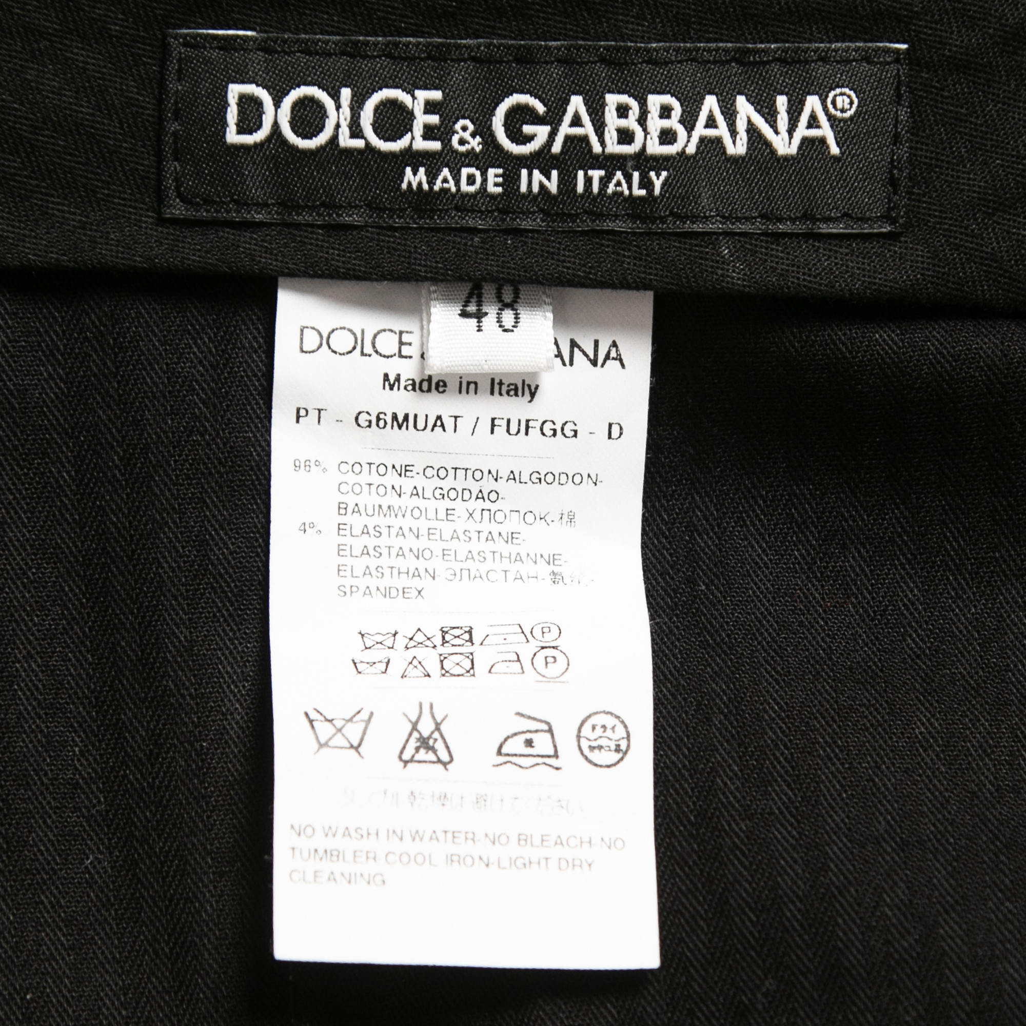 Dolce & Gabbana Grey Stretch Cotton Trousers M