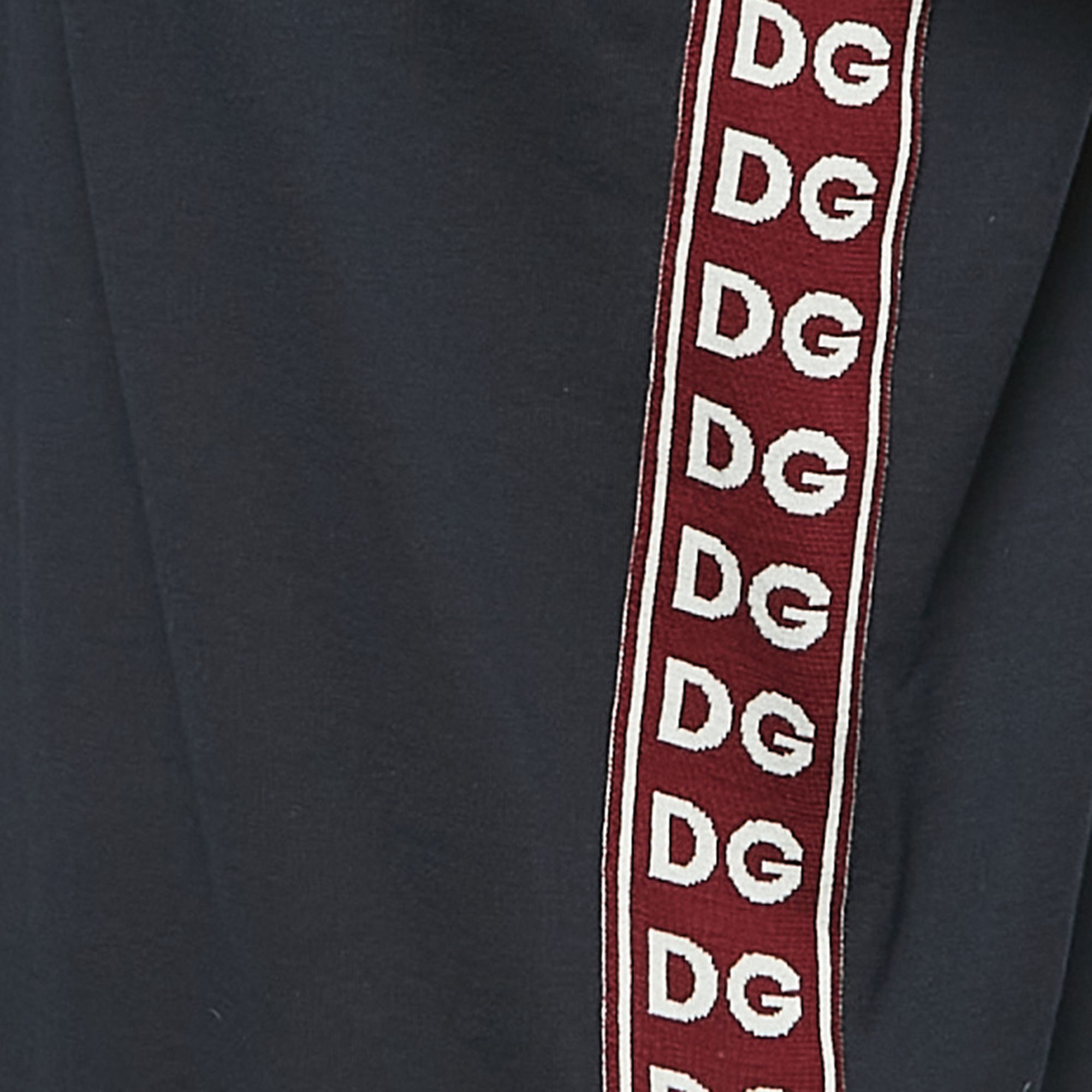 Dolce & Gabbana Navy Blue Cotton Logo Tape Detailed Turtle Neck T-Shirt XXL