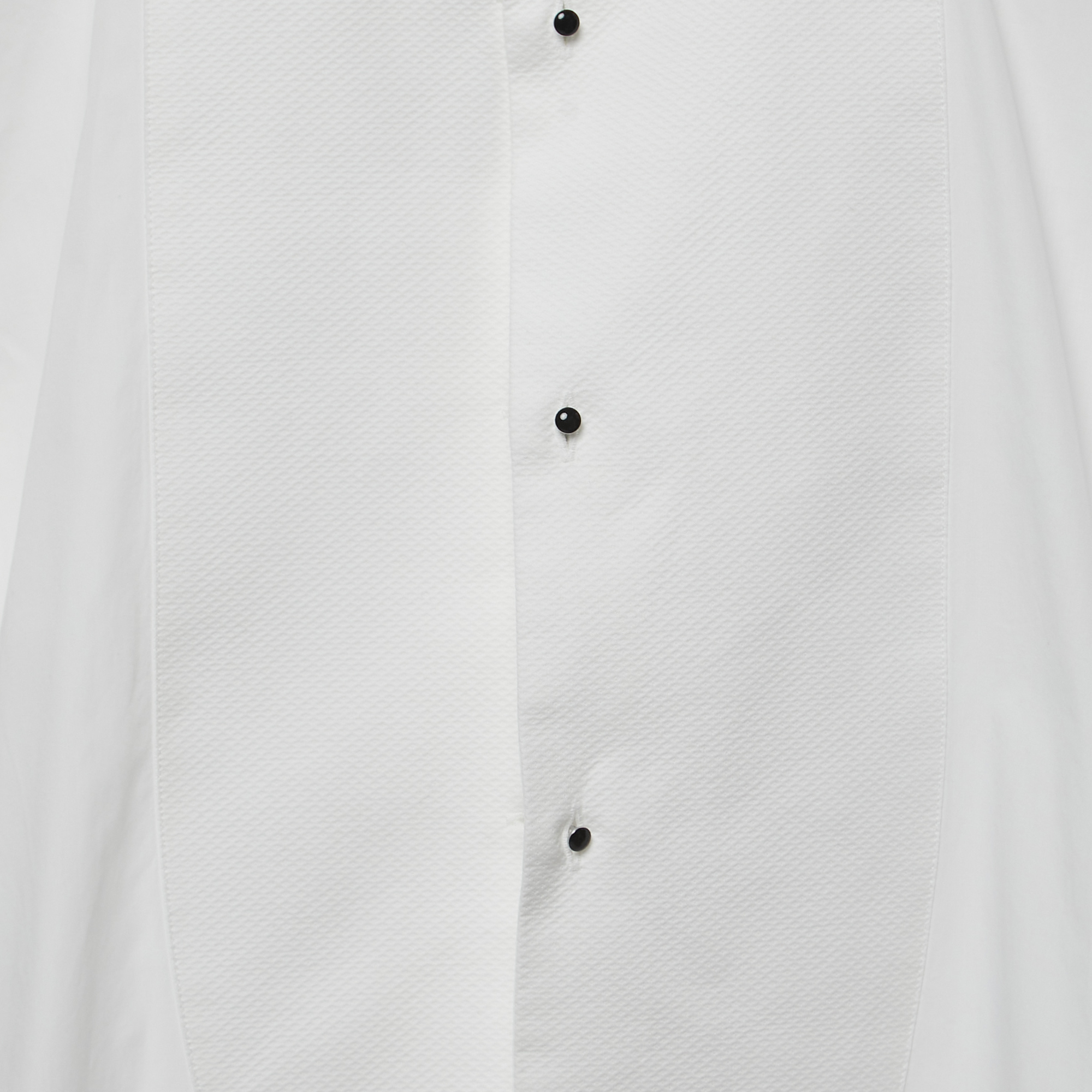 Dolce & Gabbana Gold White Cotton Button Front Shirt XS