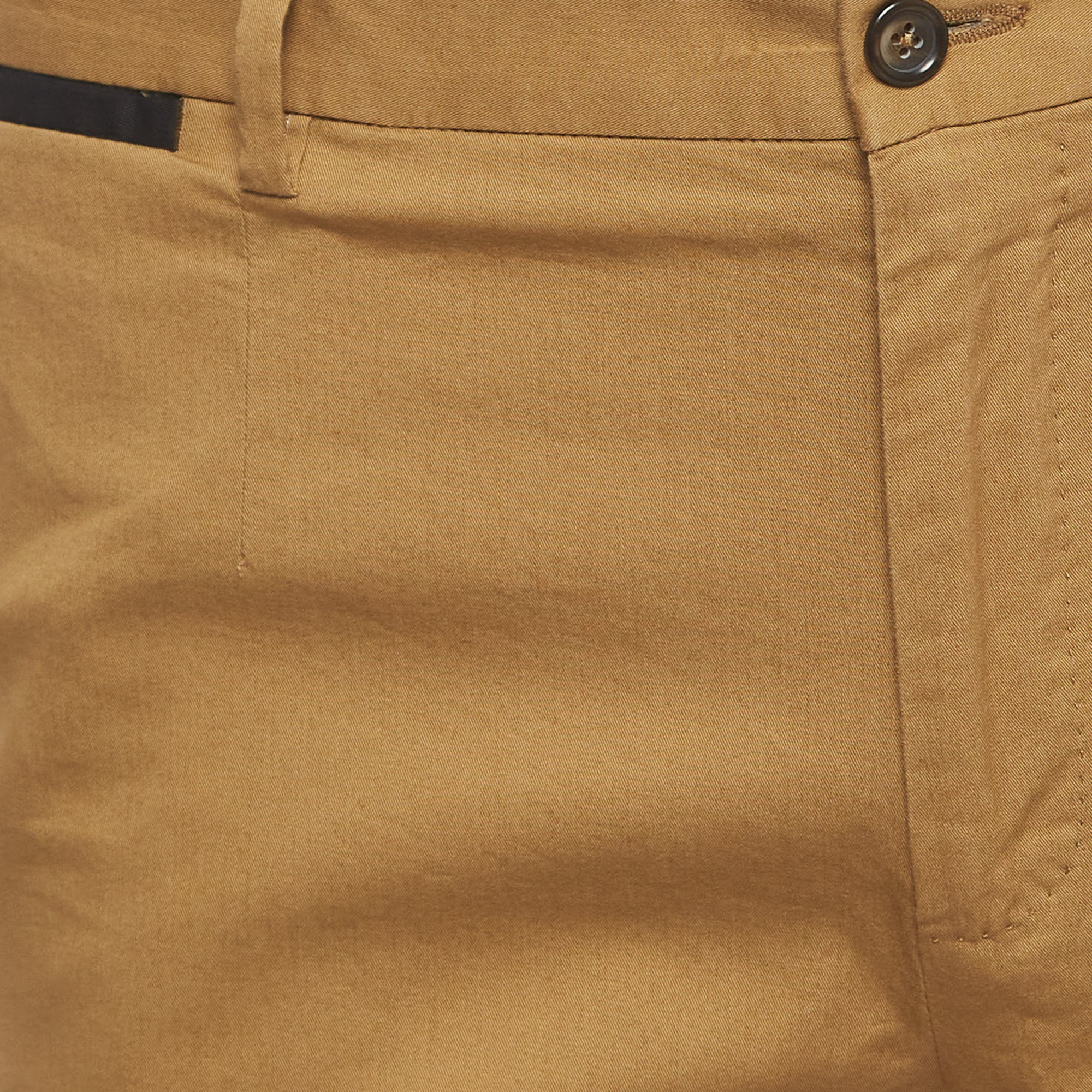Dolce & Gabbana Camel Brown Cotton Slim Fit Pants M