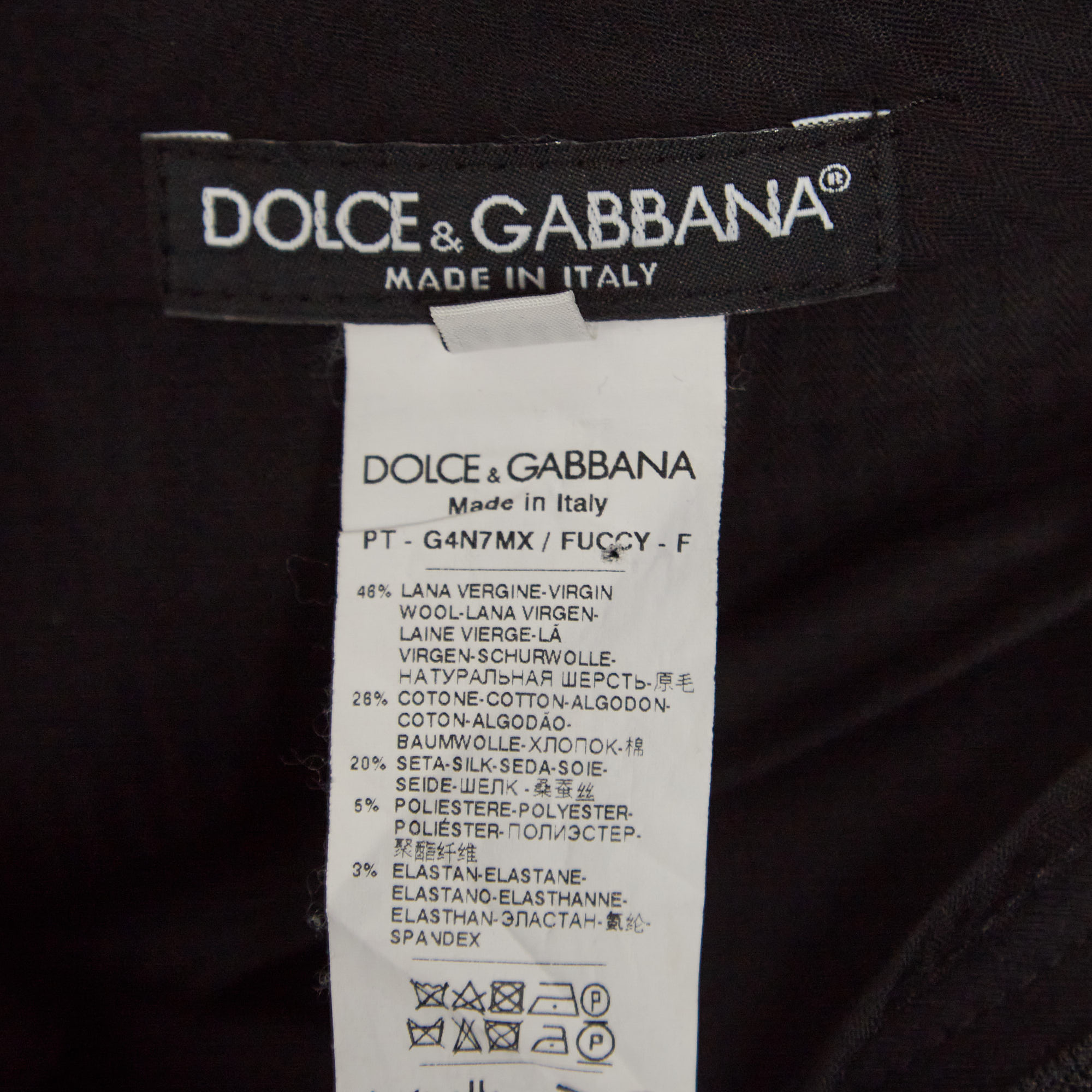 Dolce & Gabbana Black Wool Blend Slim Fit Pants M