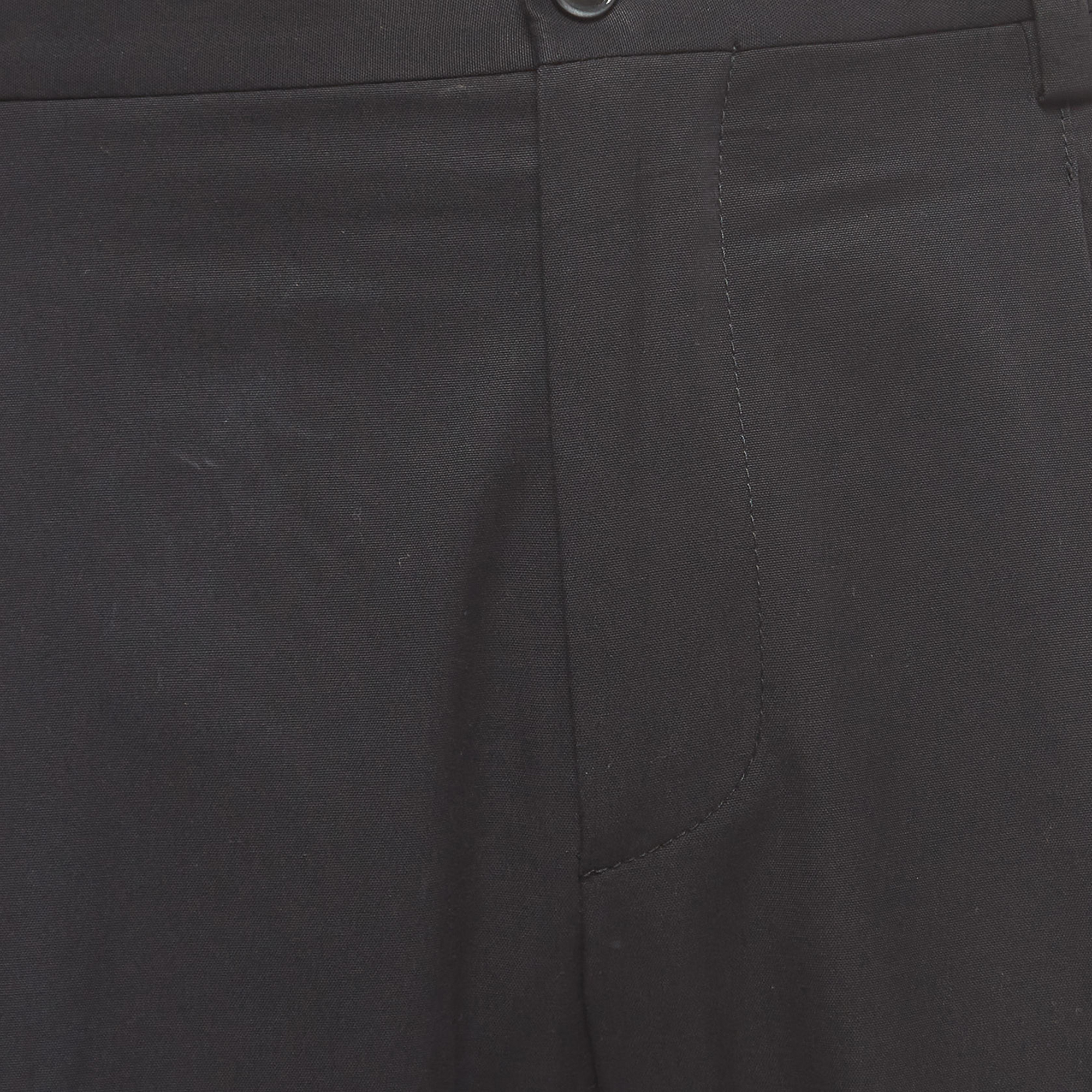 Dolce & Gabbana Black Cotton Regular Fit Pants M