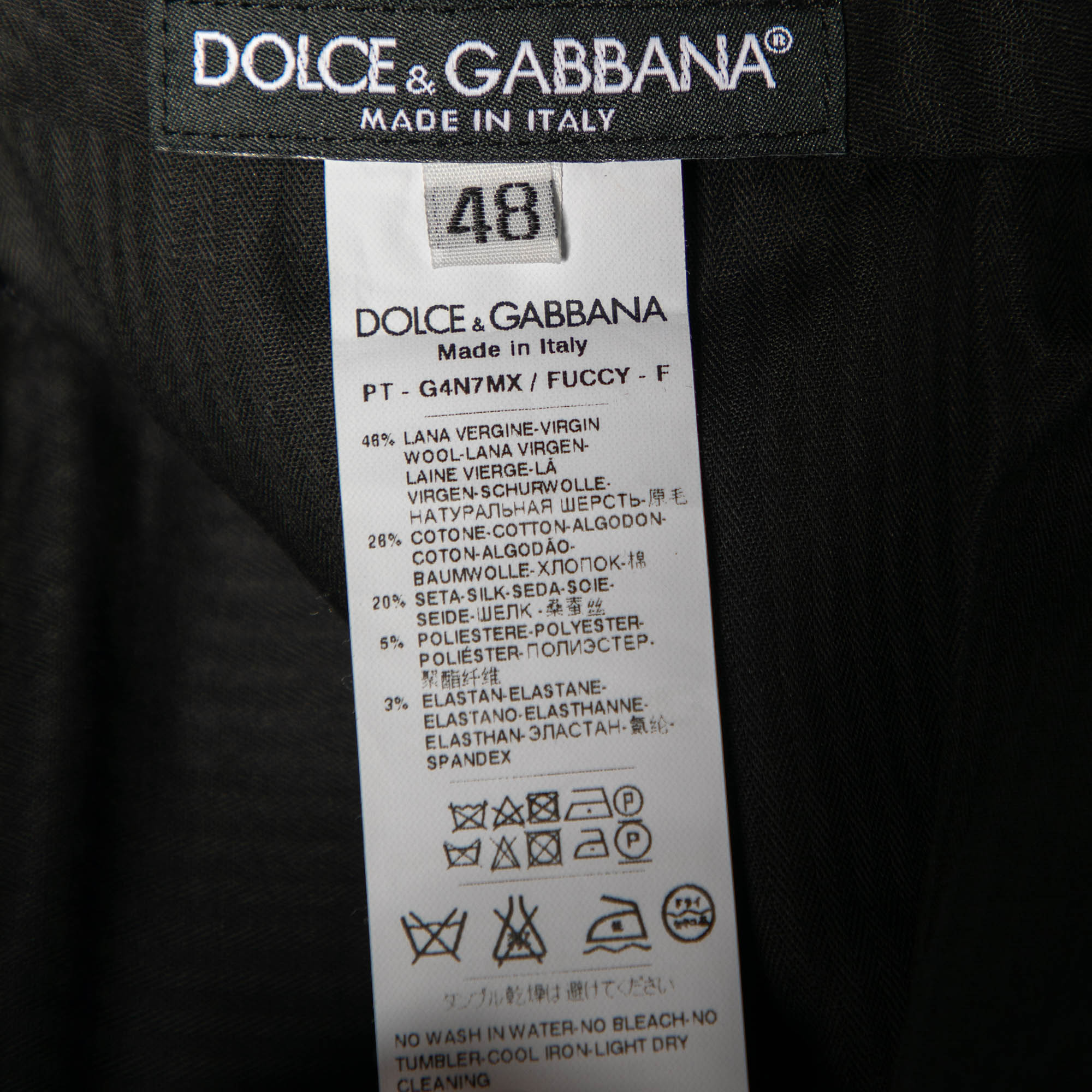 Dolce & Gabbana Black Wool & Silk Blend Tailored Pants M