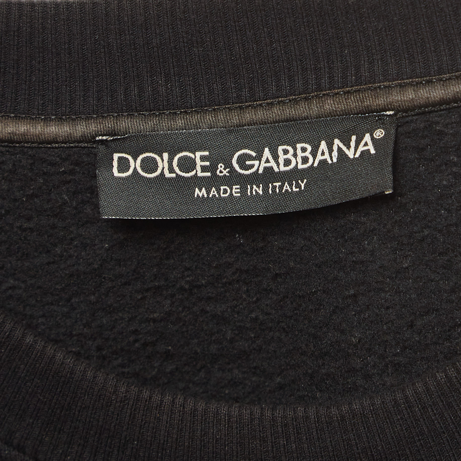 Dolce & Gabbana Black Embroidered Knit Sweatshirt XXL