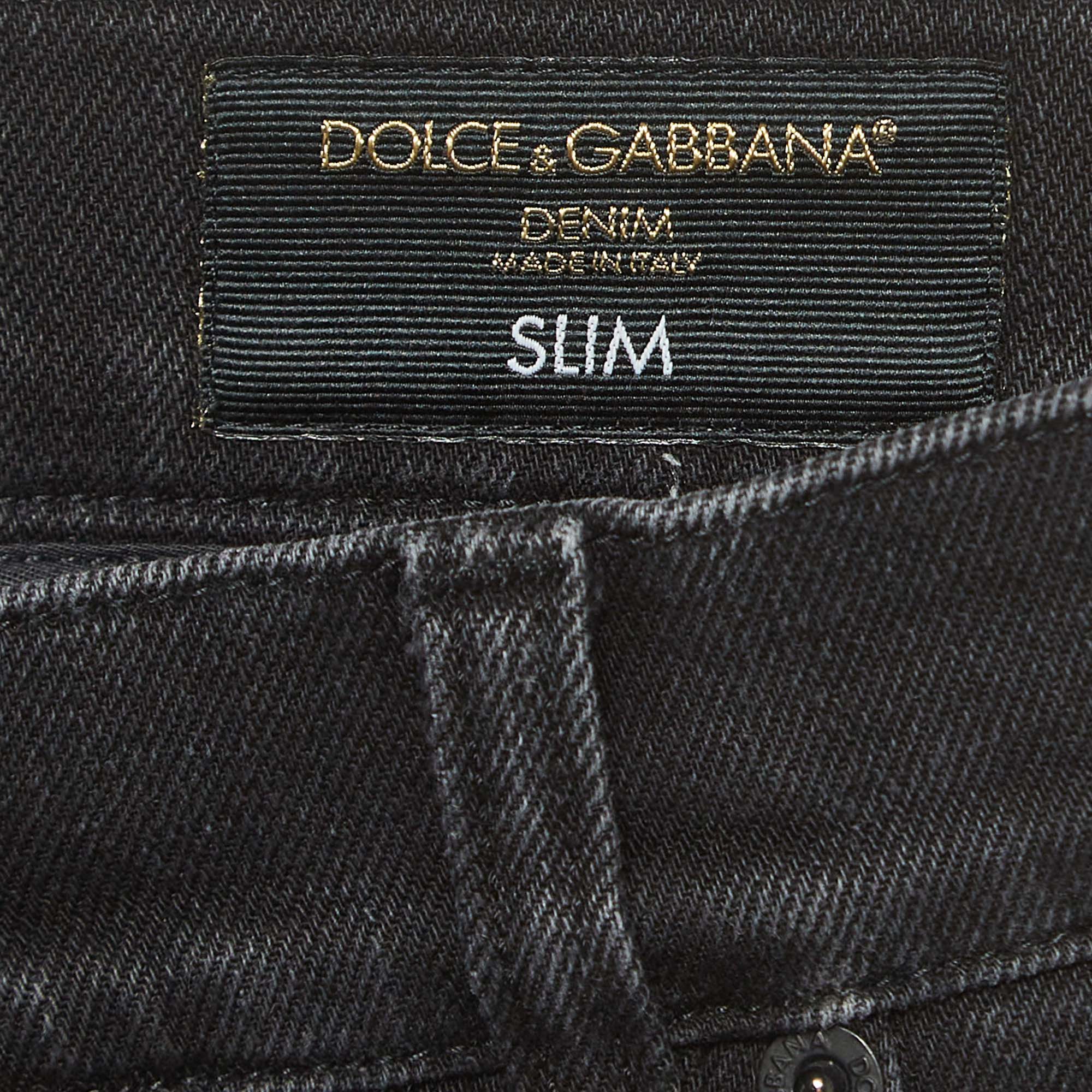 Dolce & Gabbana Black Denim Slim Fit Jeans S Waist 32