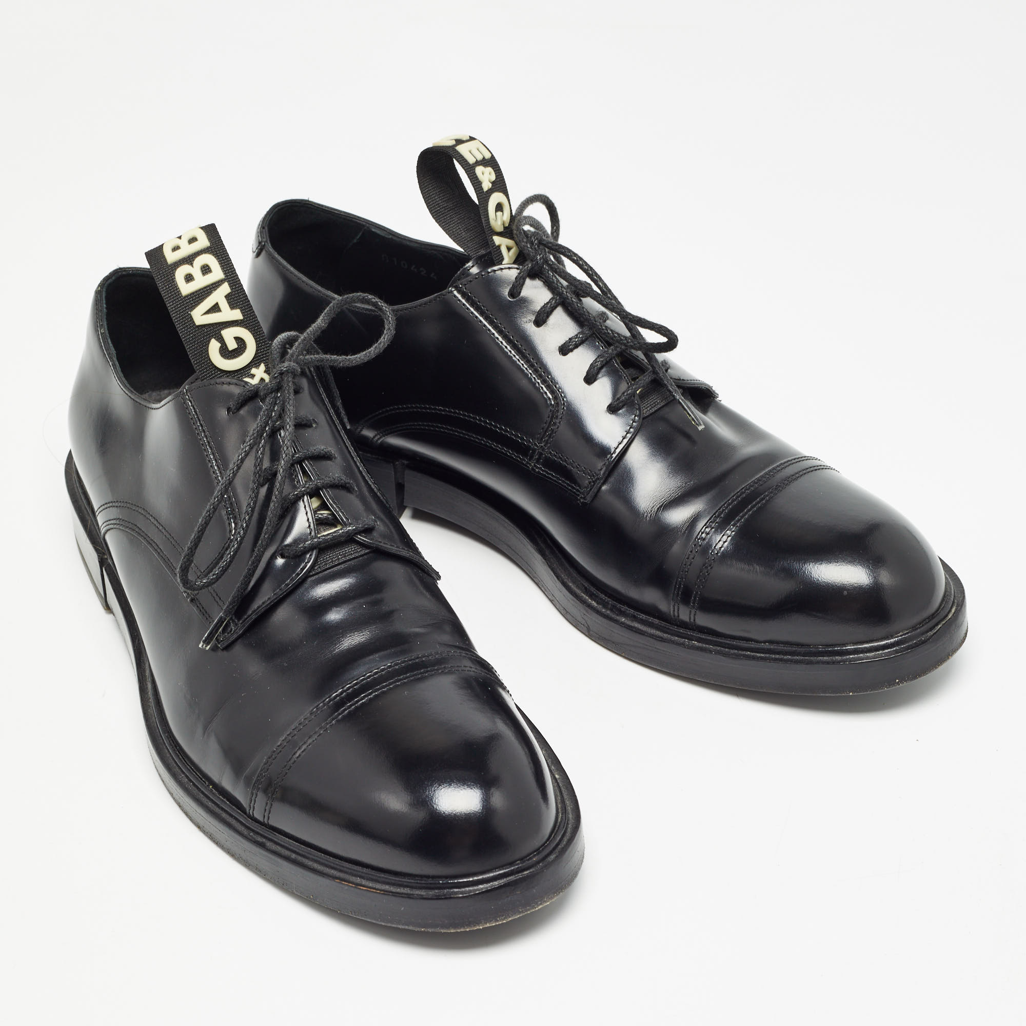 Dolce & Gabbana Black Leather Derby Size 42