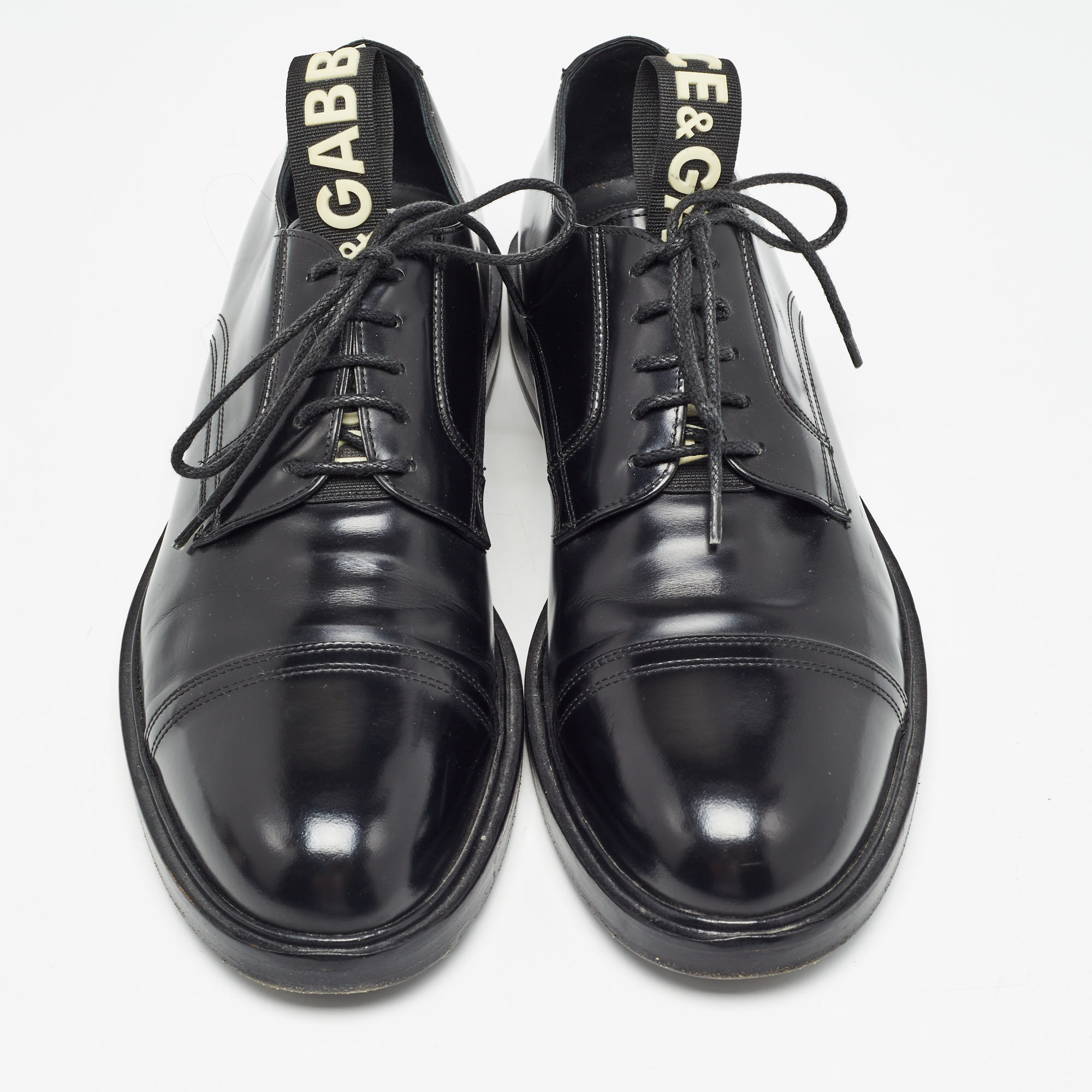 Dolce & Gabbana Black Leather Derby Size 42