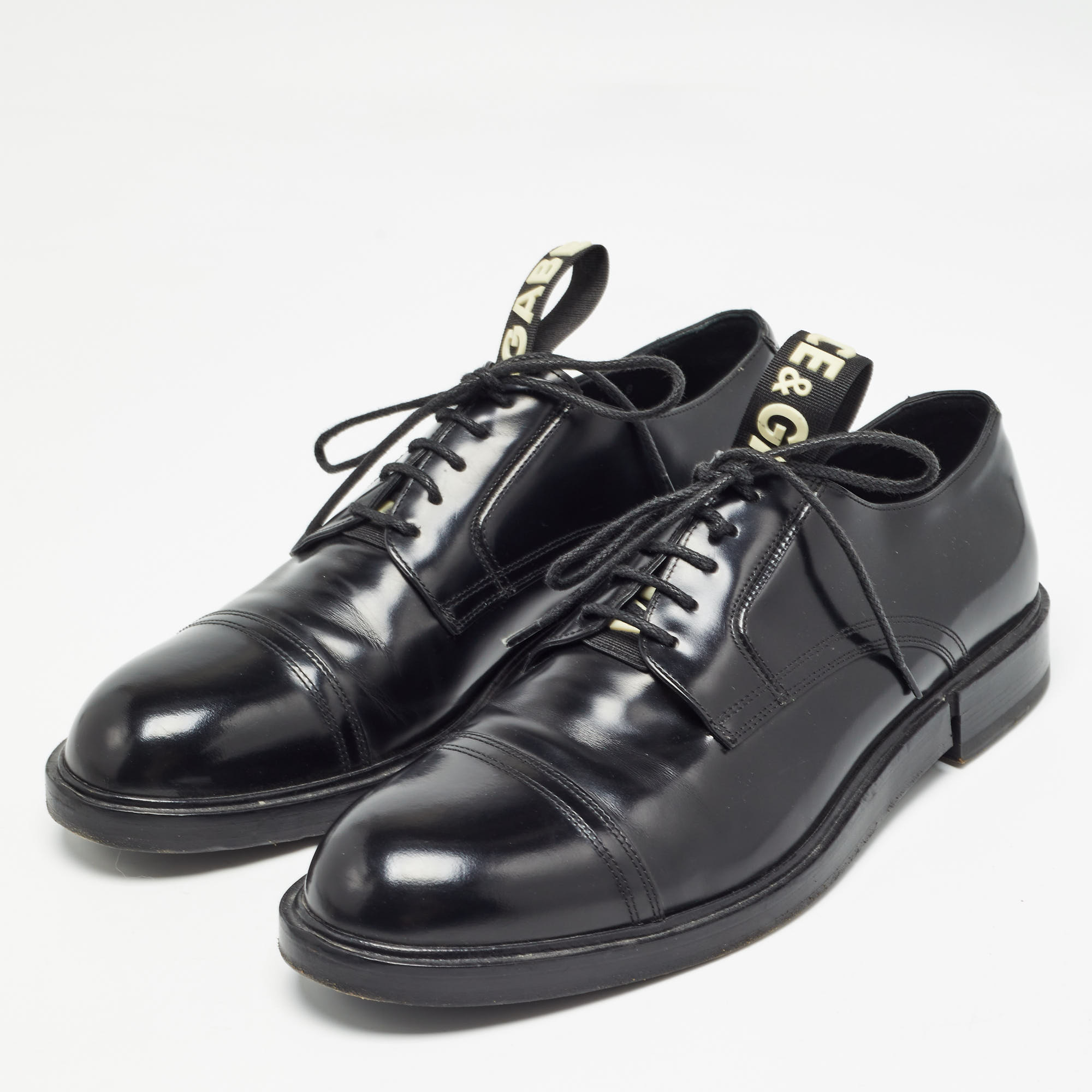 Dolce & Gabbana Black Leather Derby Size 42