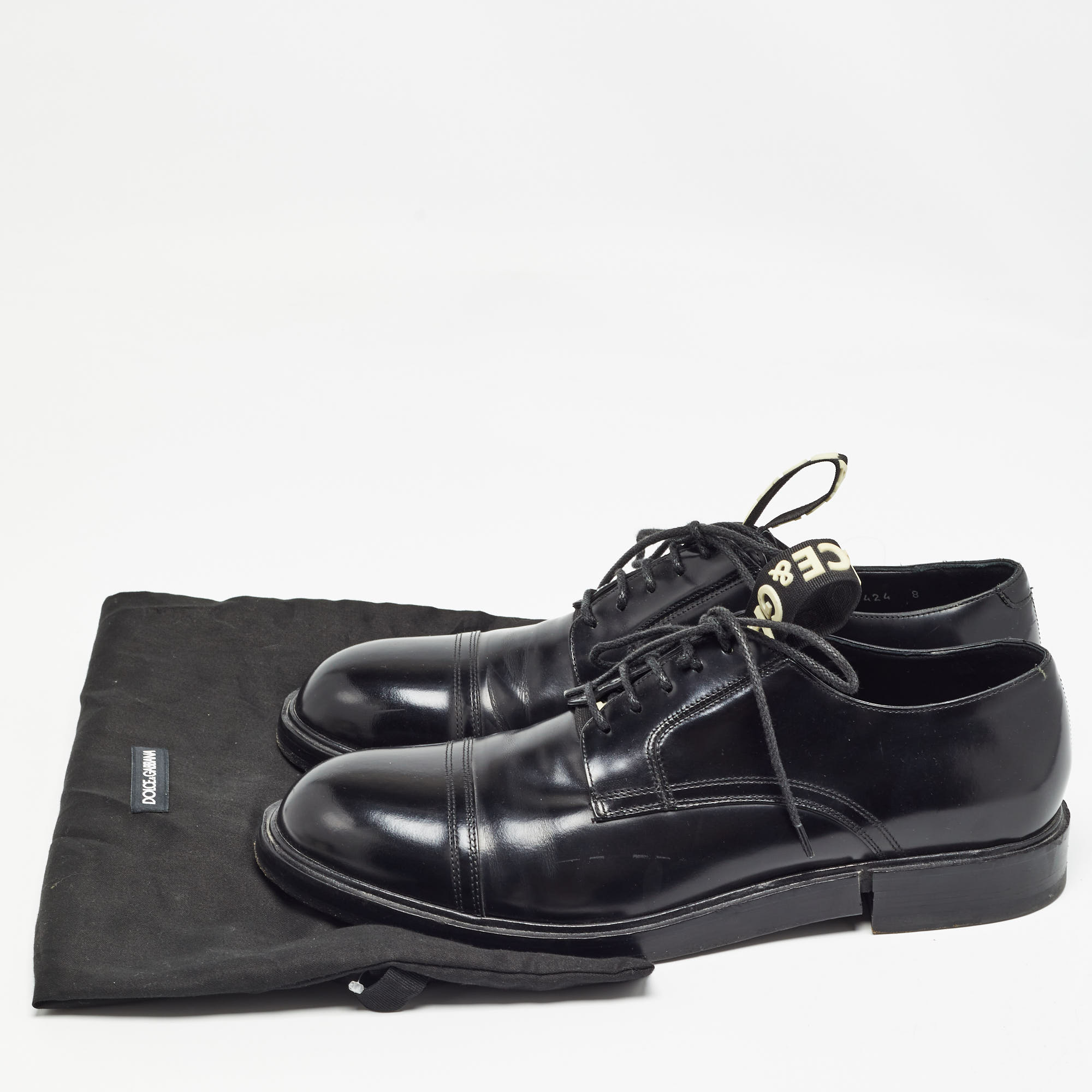 Dolce & Gabbana Black Leather Derby Size 42