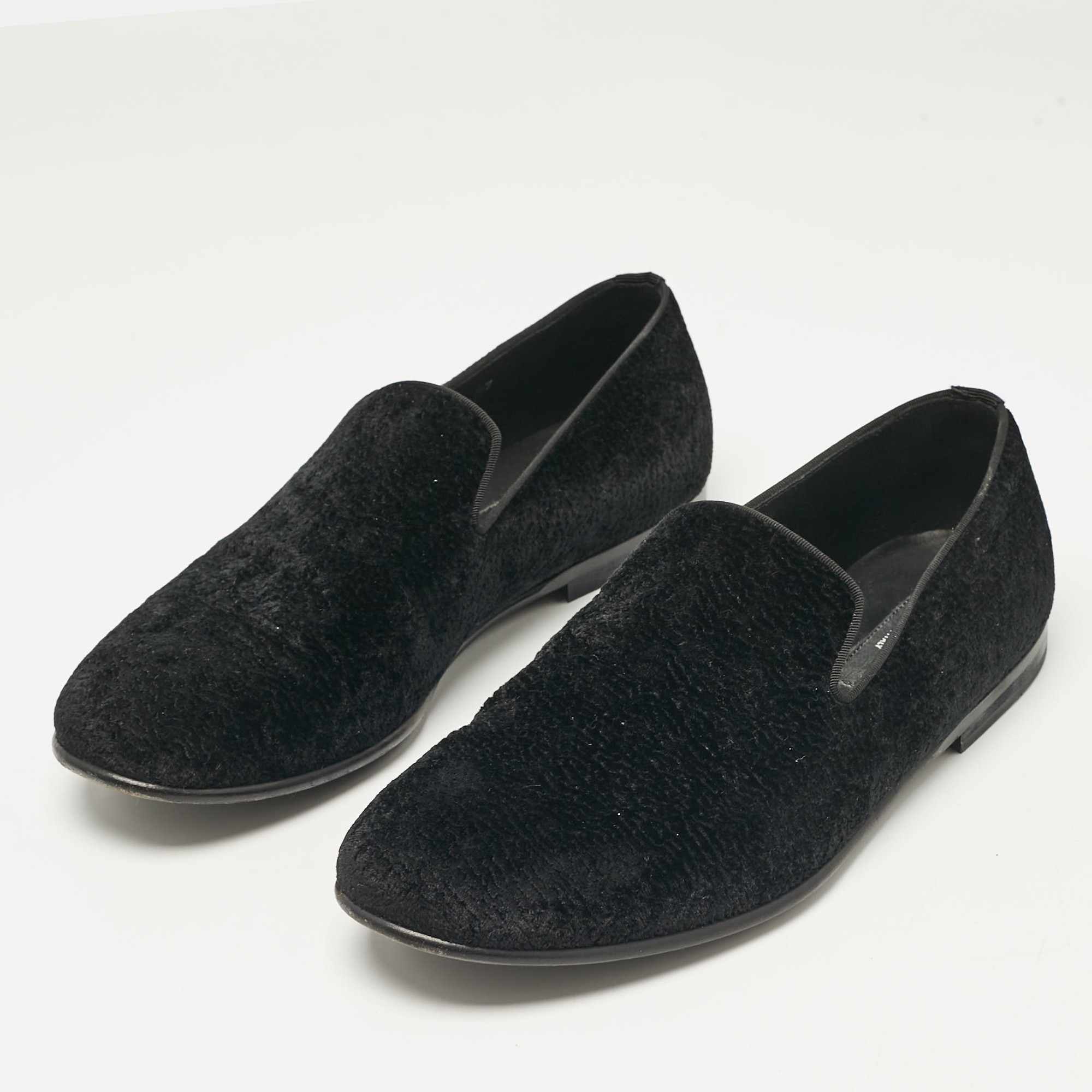 Dolce & Gabbana Black Velvet Smoking Slippers Size 41