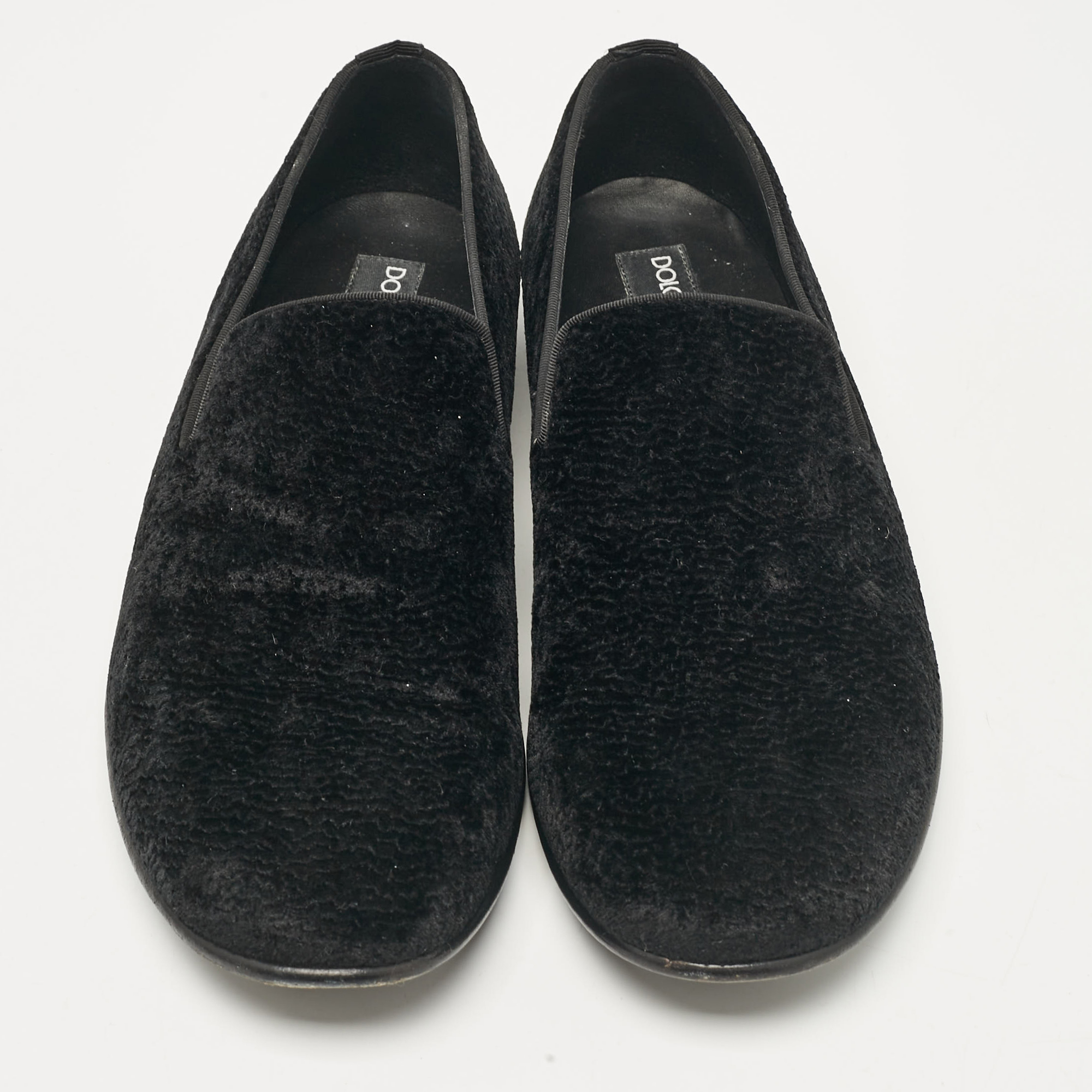 Dolce & Gabbana Black Velvet Smoking Slippers Size 41