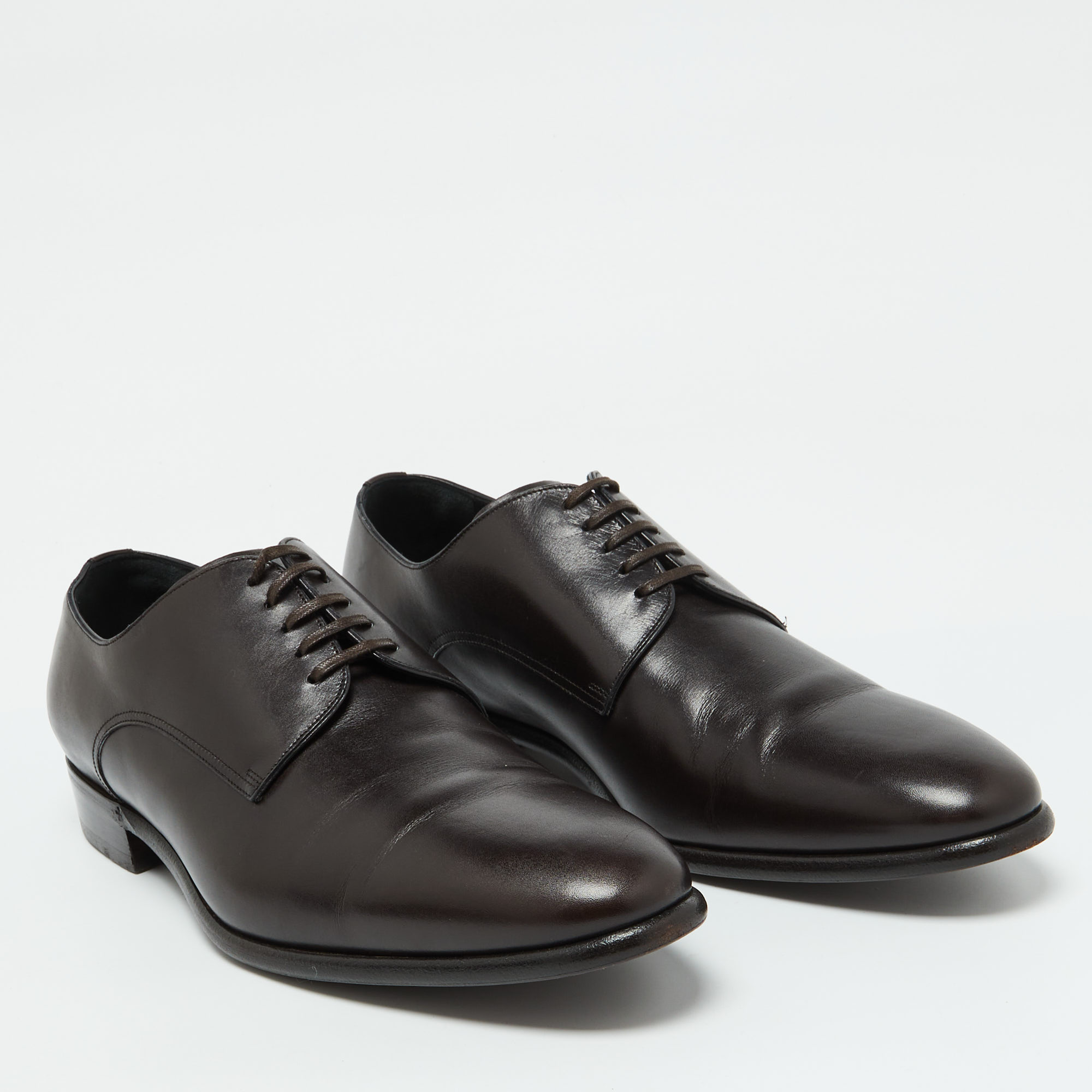 Dolce & Gabbana Dark Brown Leather Lace Up Derby Size 43