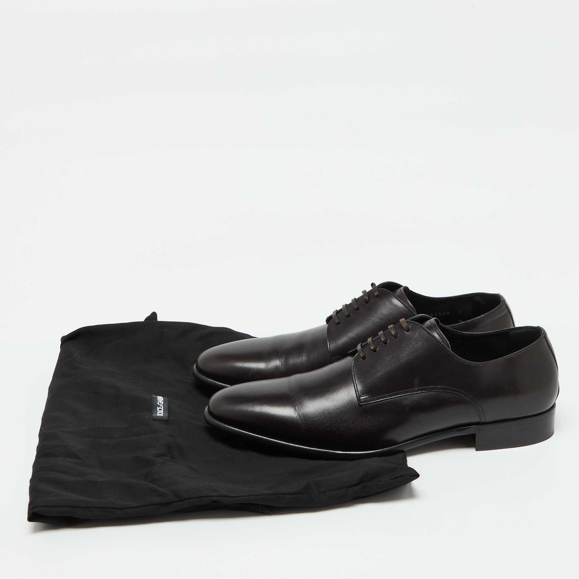 Dolce & Gabbana Dark Brown Leather Lace Up Derby Size 43