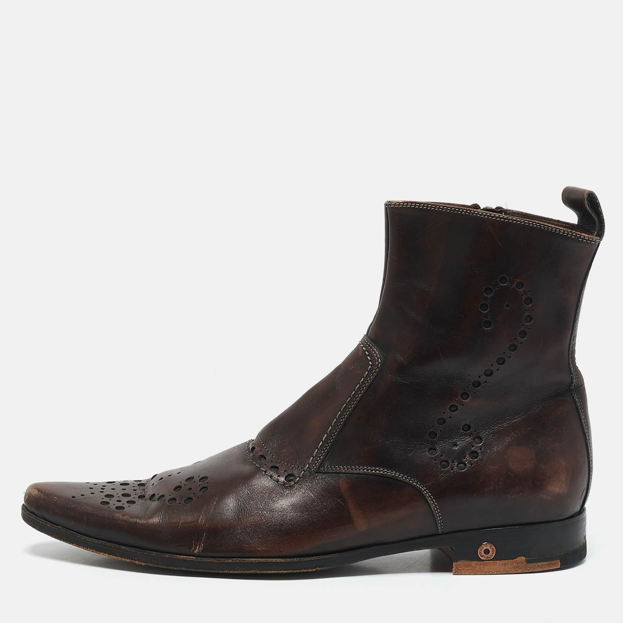 Dolce & Gabbana Brown Brogue Leather Zip Ankle Length Boots Size 41
Dolce & Gabbana Brown Brogue Leather Zip Ankle Length Boots Size 41