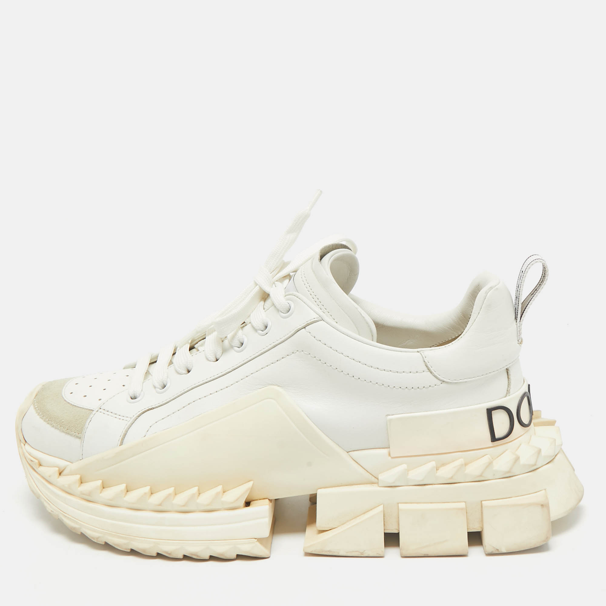 Dolce & Gabbana White Leather and Suede Super King Sneakers Size 41
Dolce & Gabbana White Leather and Suede Super King Sneakers Size 41