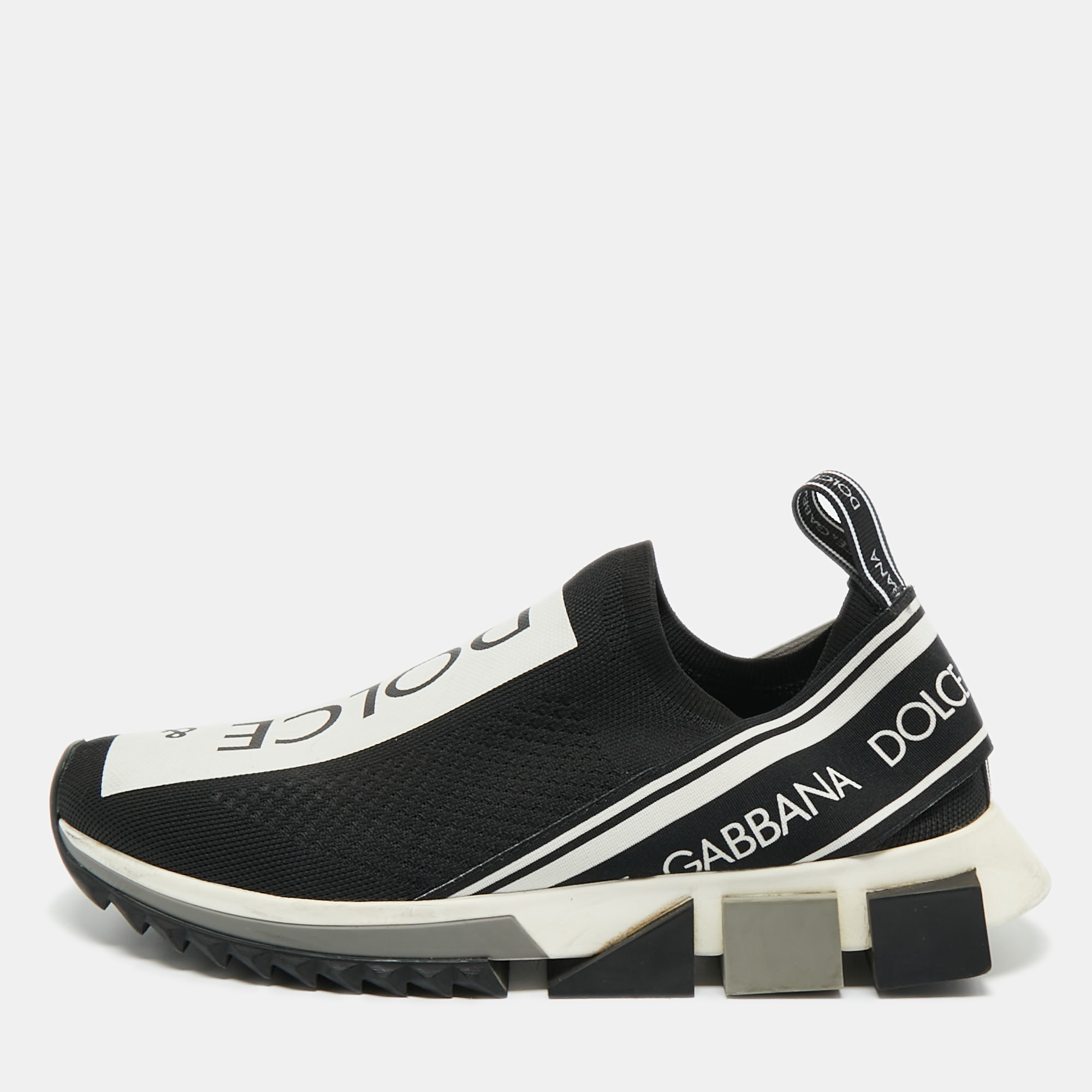 Dolce & Gabbana Black/White Knit Fabric Sorrento Slip-On Sneakers Size
Dolce & Gabbana Black/White Knit Fabric Sorrento Slip-On Sneakers Size