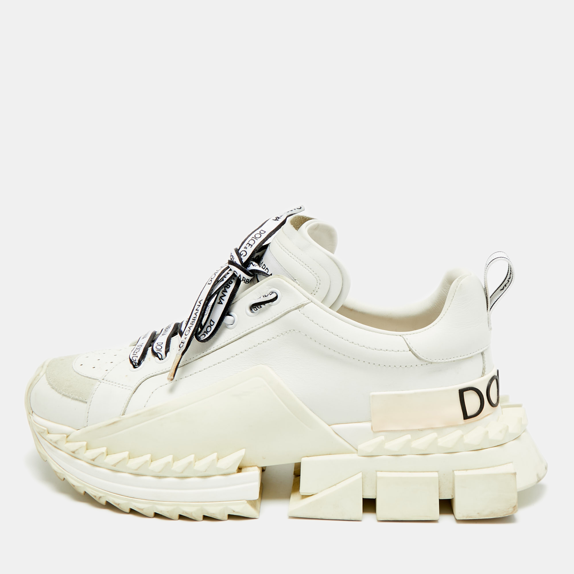 Dolce & Gabbana Super King Size 42 White Leather and Suede Lace Up Sneakers
Dolce & Gabbana Super King Size 42 White Leather and Suede Lace Up Sneakers