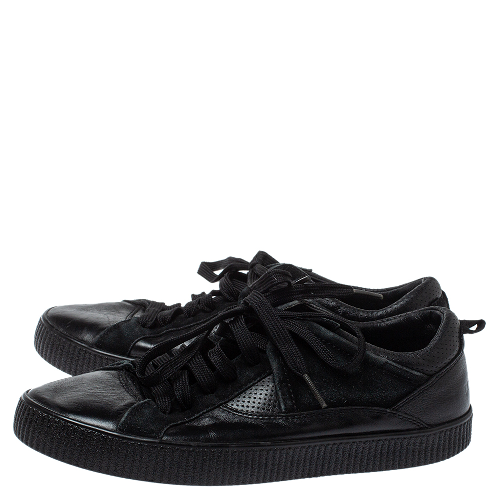 Dolce & Gabbana Black Leather Low Top Sneakers Size 39