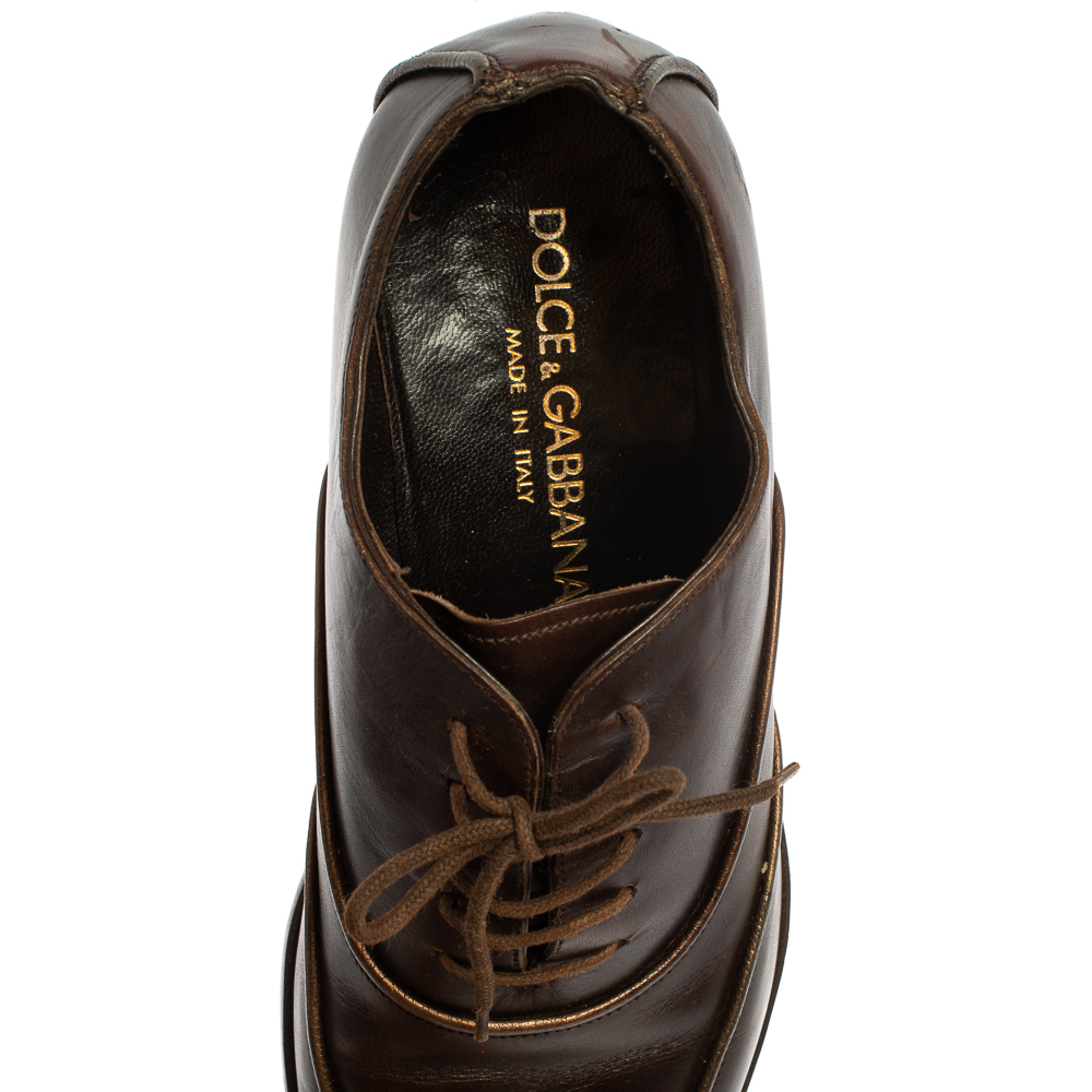 Dolce & Gabbana Brown Leather Oxford  Size 40