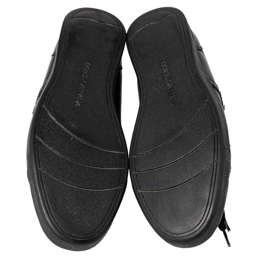 Dolce & Gabbana Black Cap Toe Low Top Sneakers Size 40.5