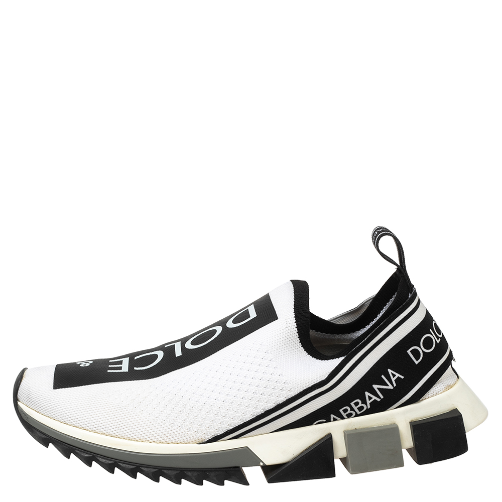 Dolce & Gabbana White/Black Stretch Fabric Logo Sorrento Slip On Sneakers Size
Dolce & Gabbana White/Black Stretch Fabric Logo Sorrento Slip On Sneakers Size