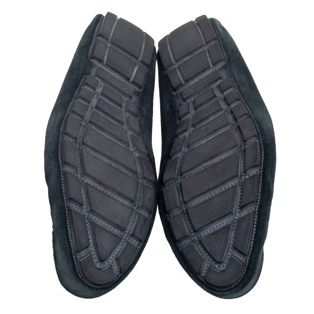 Dolce & Gabbana Dark Green Suede Slip On Loafers Size 44