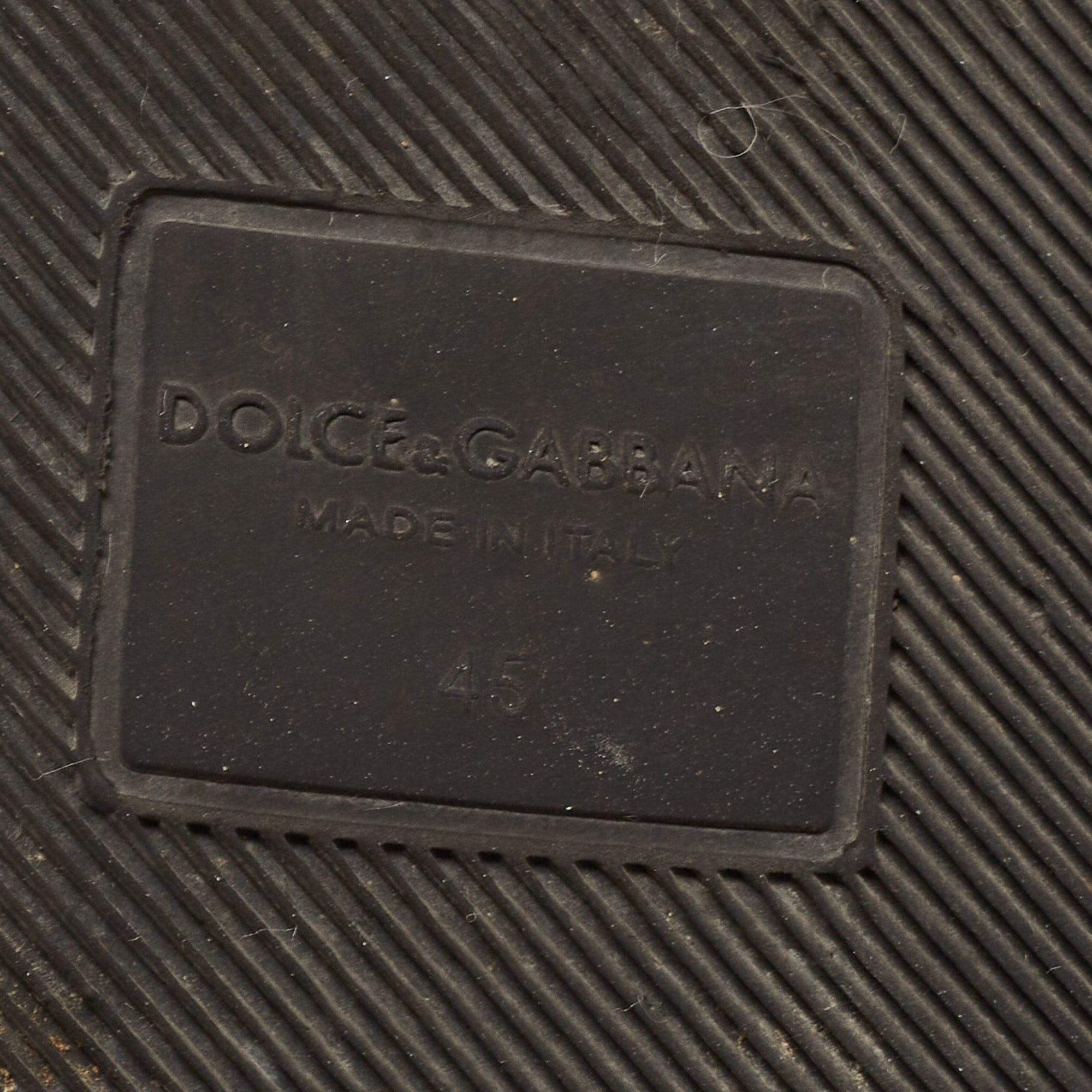 Dolce & Gabbana Black Rubber Logo Flat Slides Size 45