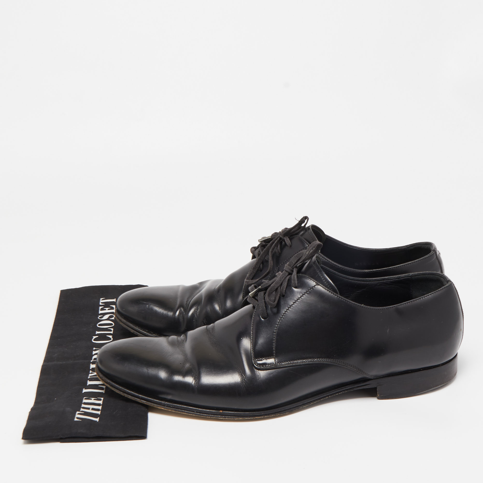 Dolce & Gabbana Black Leather Lace Up Oxford Size 44