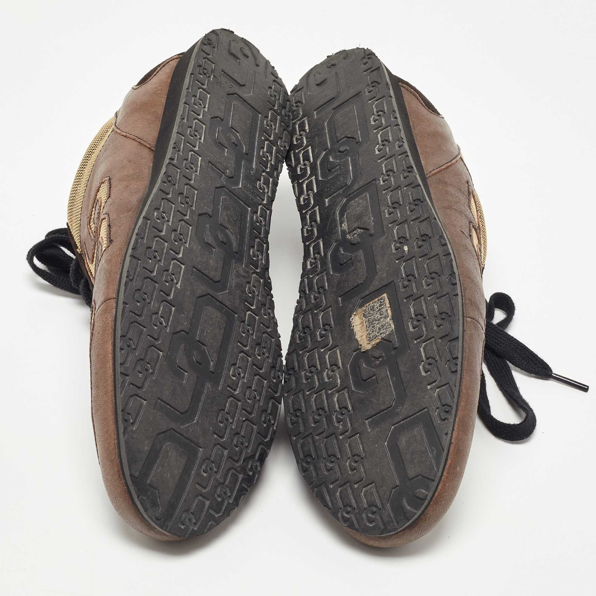 Dolce & Gabbana Brown/Beige Suede Low Top Sneakers Size 44.5
