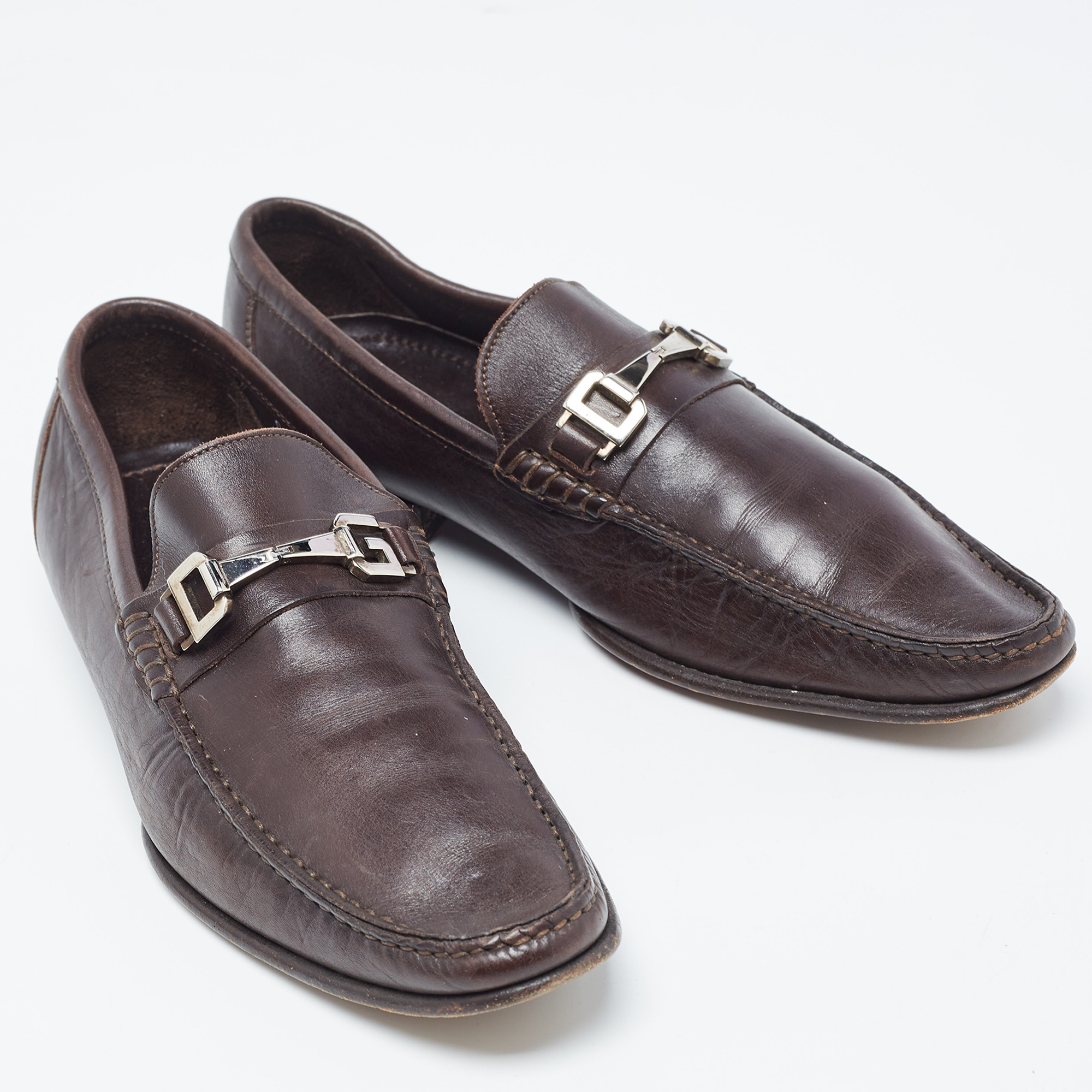 Dolce & Gabbana Brown Leather Penny Loafers Size 39.5