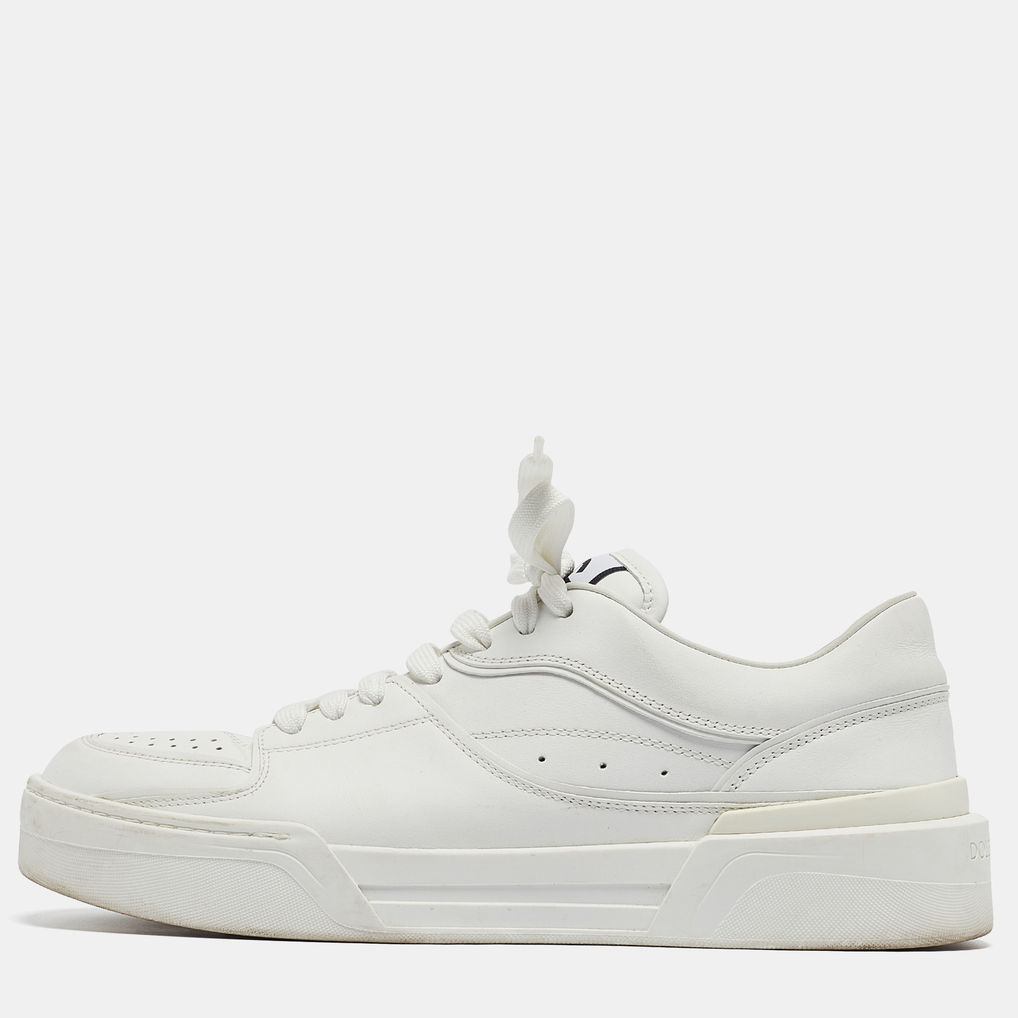 Dolce & gabbana white leather low top sneakers size 42.5