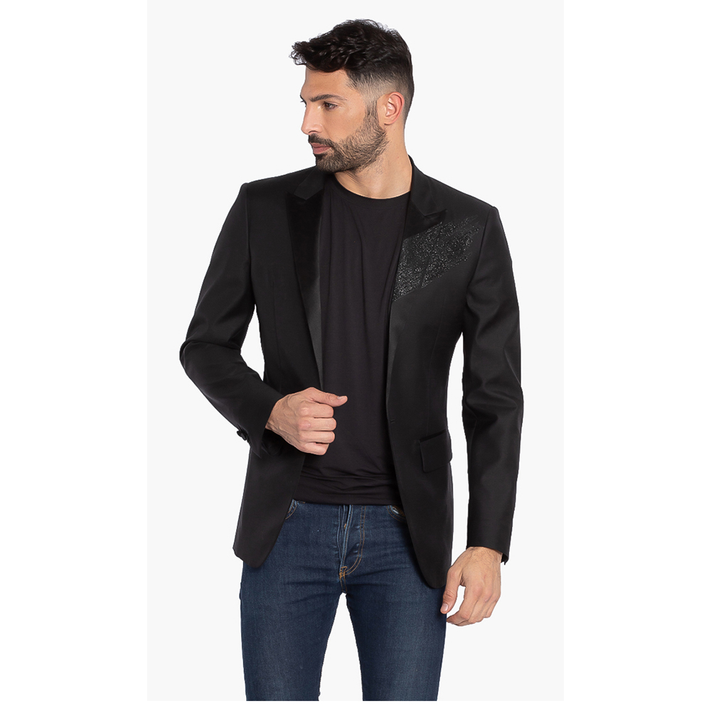 Dsquared2 Black Glitter 2-Button Suit Jacket M (IT 48)