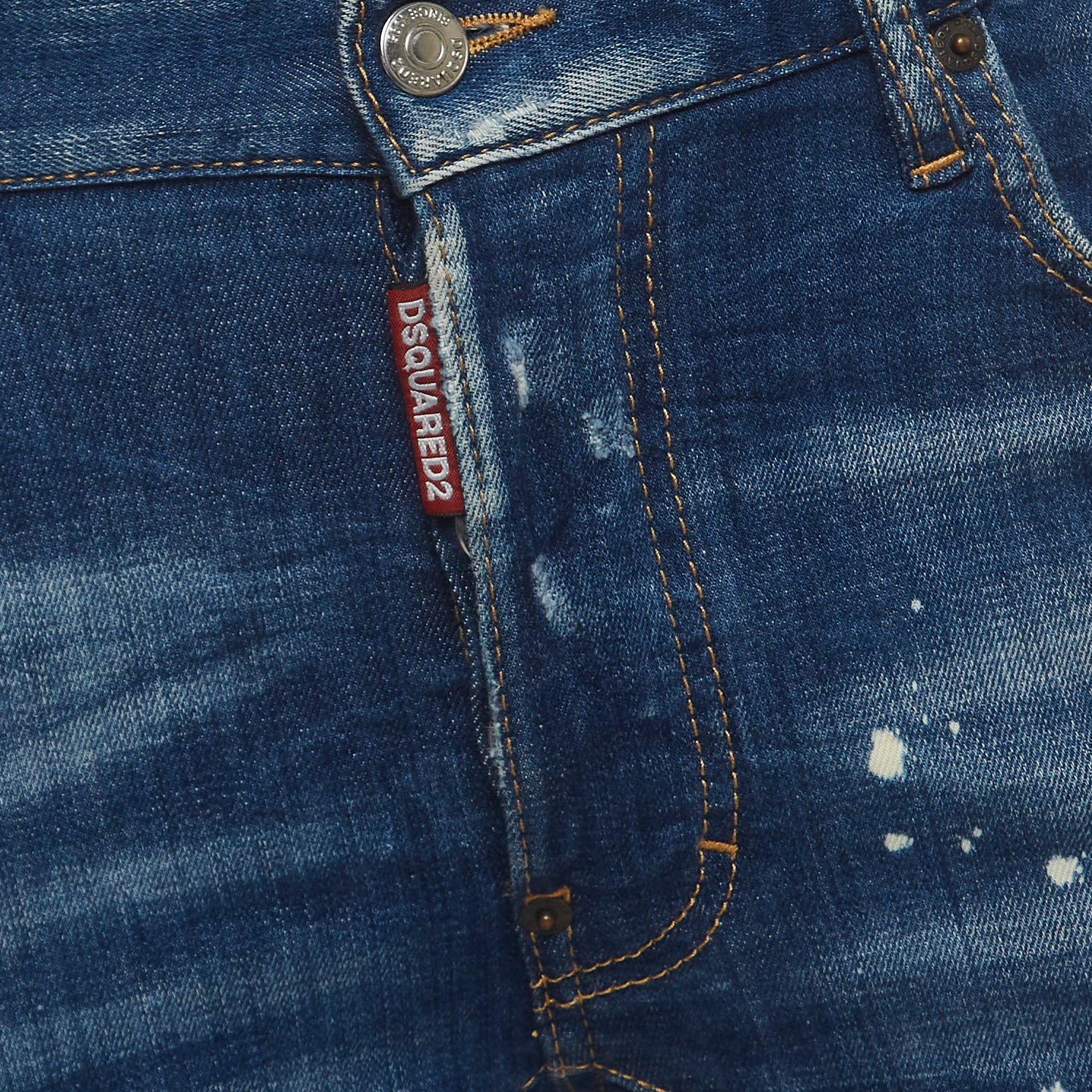 Dsquared2 Blue Distressed Splattered Paint Denim Jeans S Waist 32