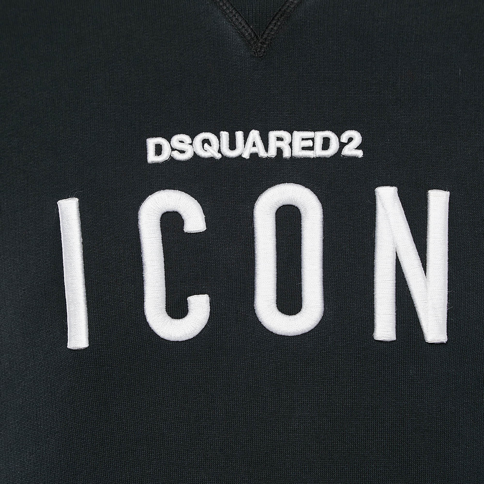 Dsquared2 Black Embroidered Cotton Sweatshirt S