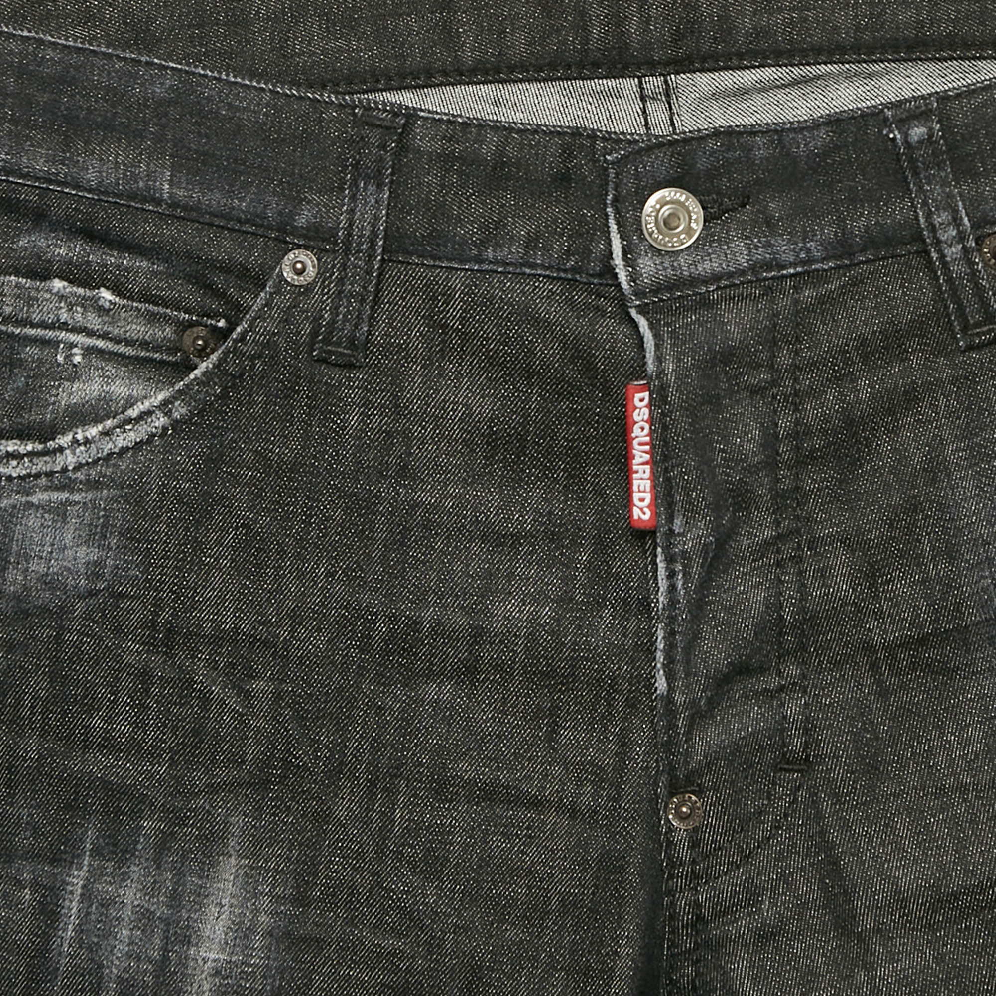 Dsquared2 Black Faded Denim Cool Guy Jeans S Waist 31