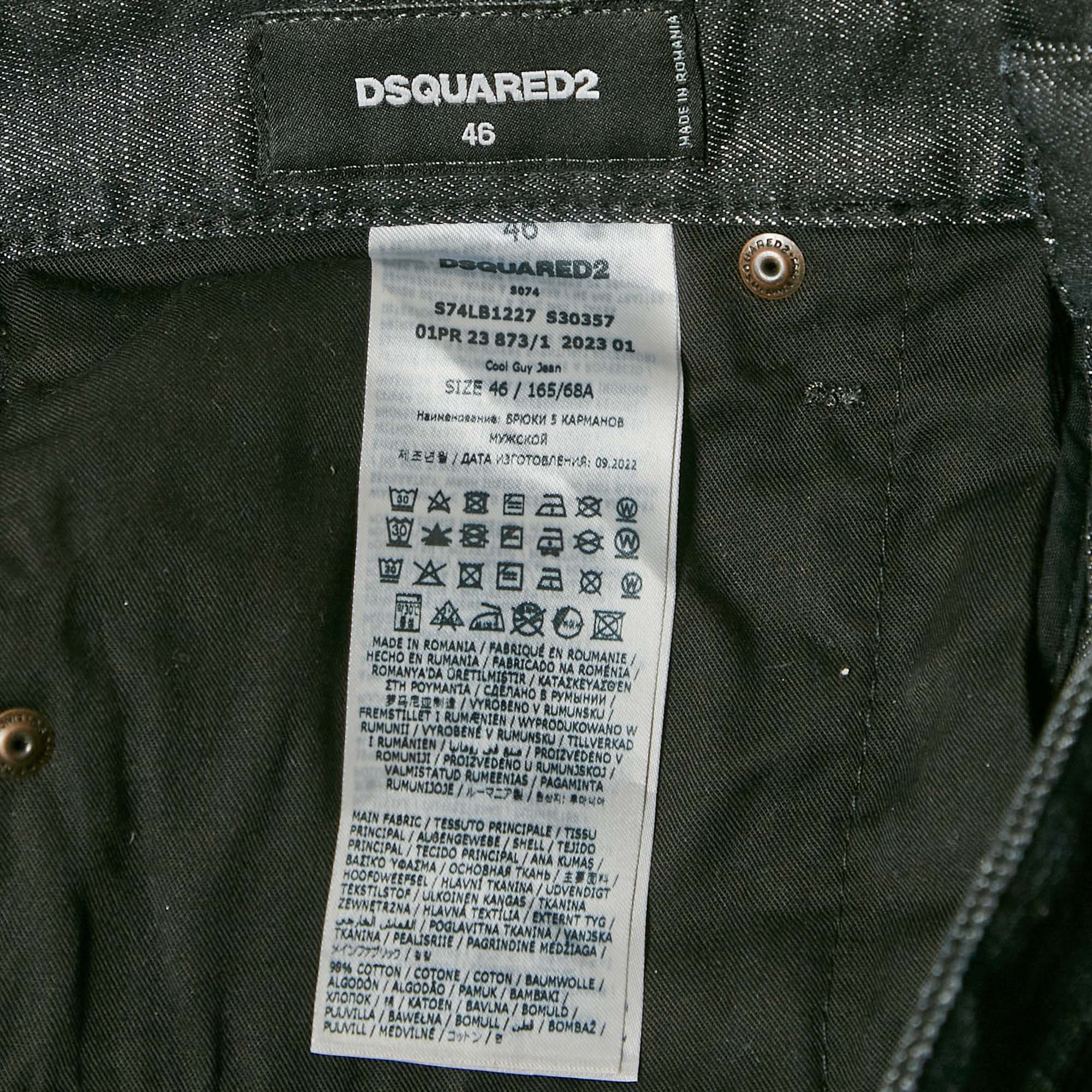 Dsquared2 Black Faded Denim Cool Guy Jeans S Waist 31