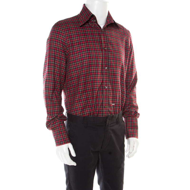 

DSquared2 Red Checked Cotton Long Sleeve Shirt