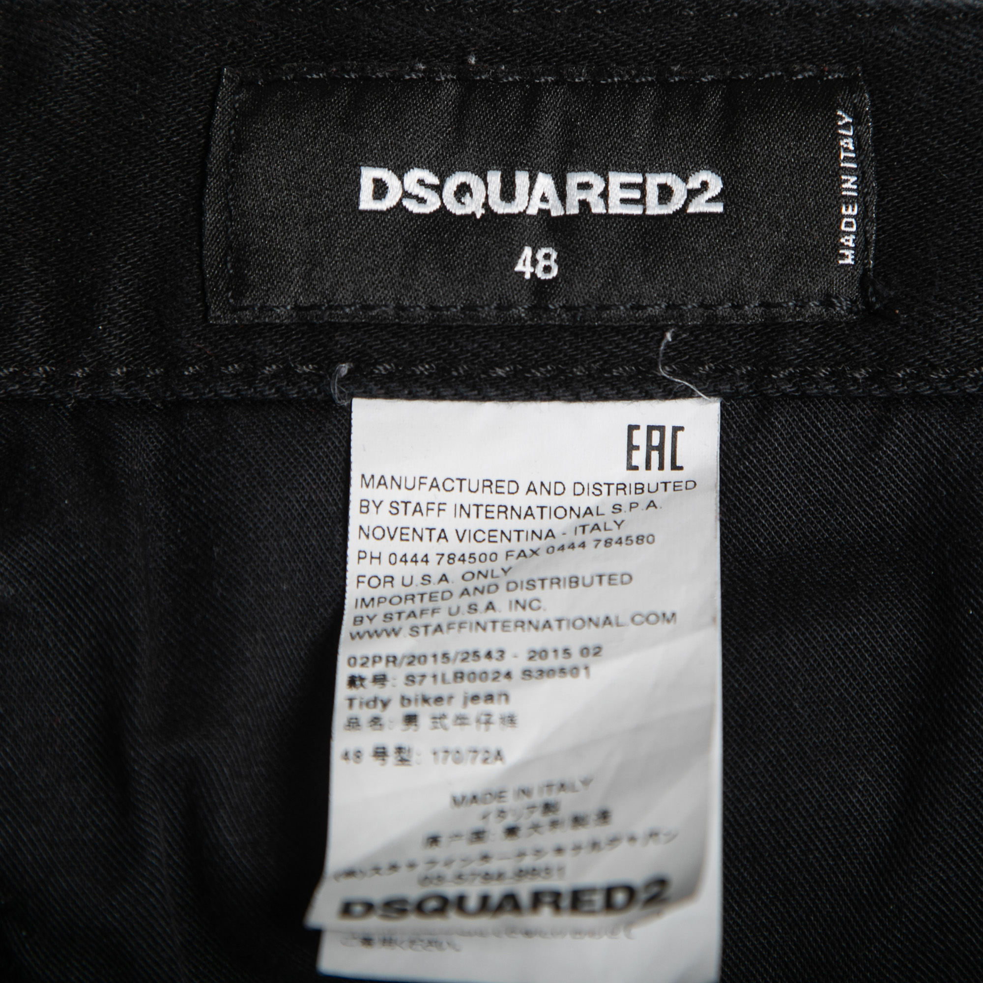 Dsquared2 Black Distressed Denim Skinny Jeans M Waist 34