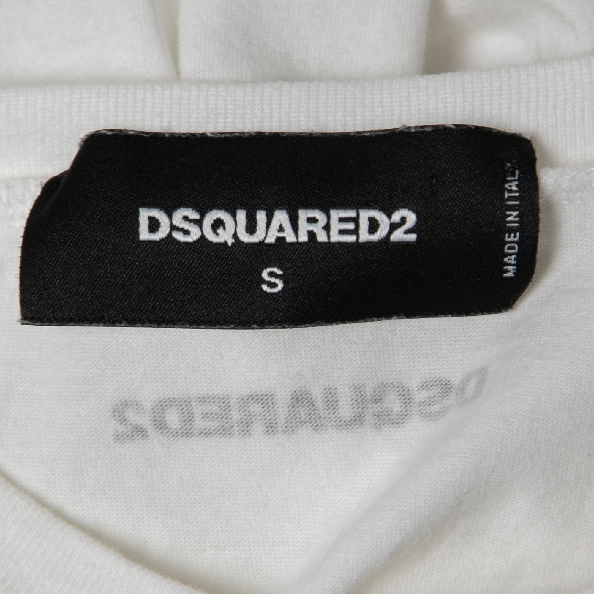 Dsquared2 White I'M A Dubai Icon Print Cotton Crew NecK T-Shirt S