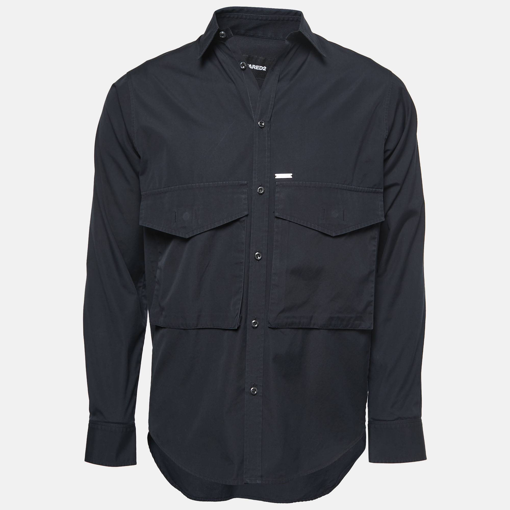 Dsquared2 Black Cotton Pocket Detailed Button Front Shirt XS