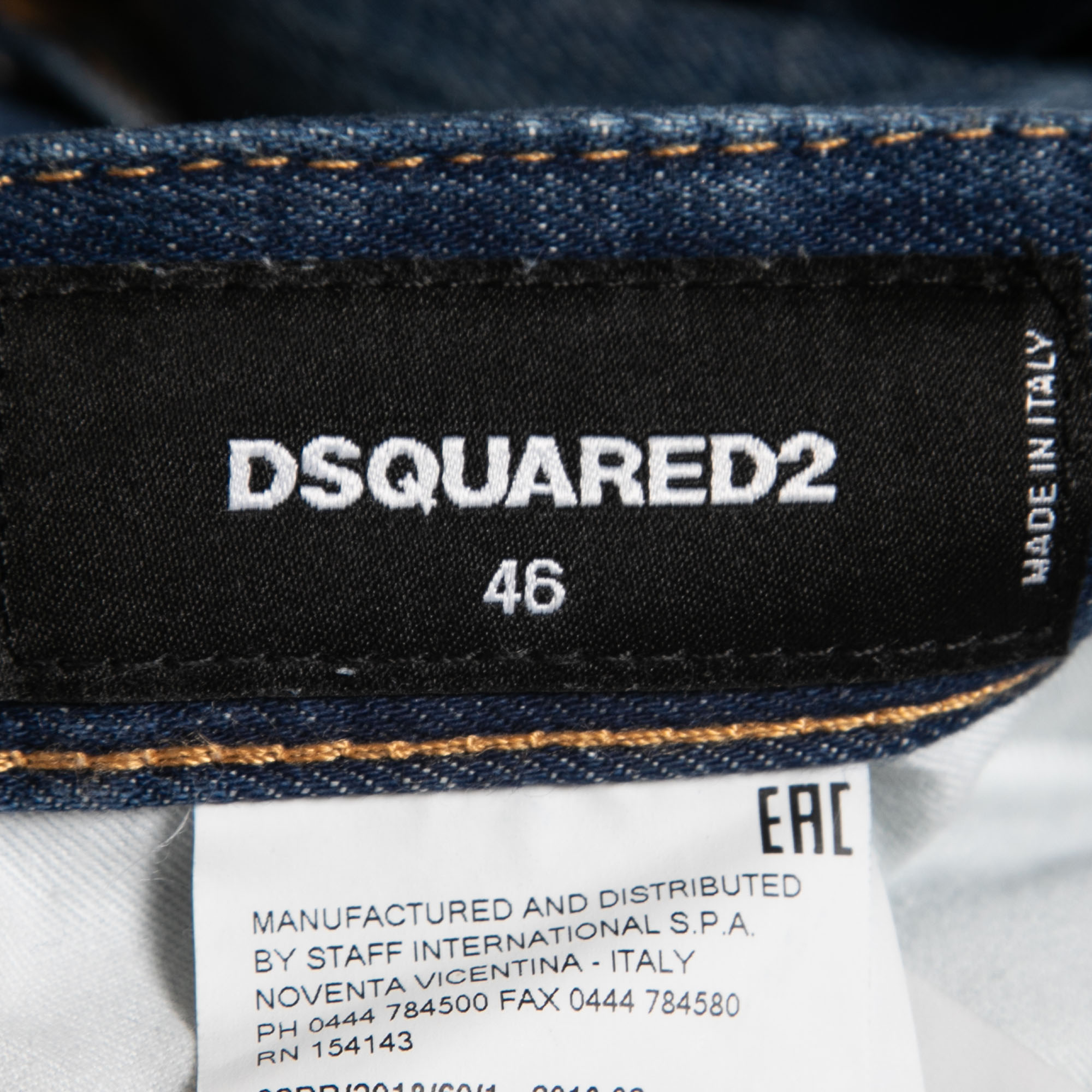 Dsquared2 Blue Washed & Distressed Denim Jeans S Waist 32