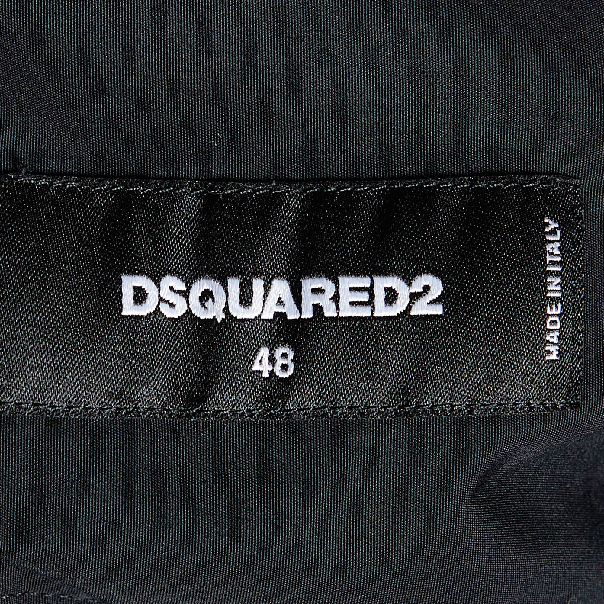 Dsquared2 Black Cotton Chain Detail Punk Shirt M
