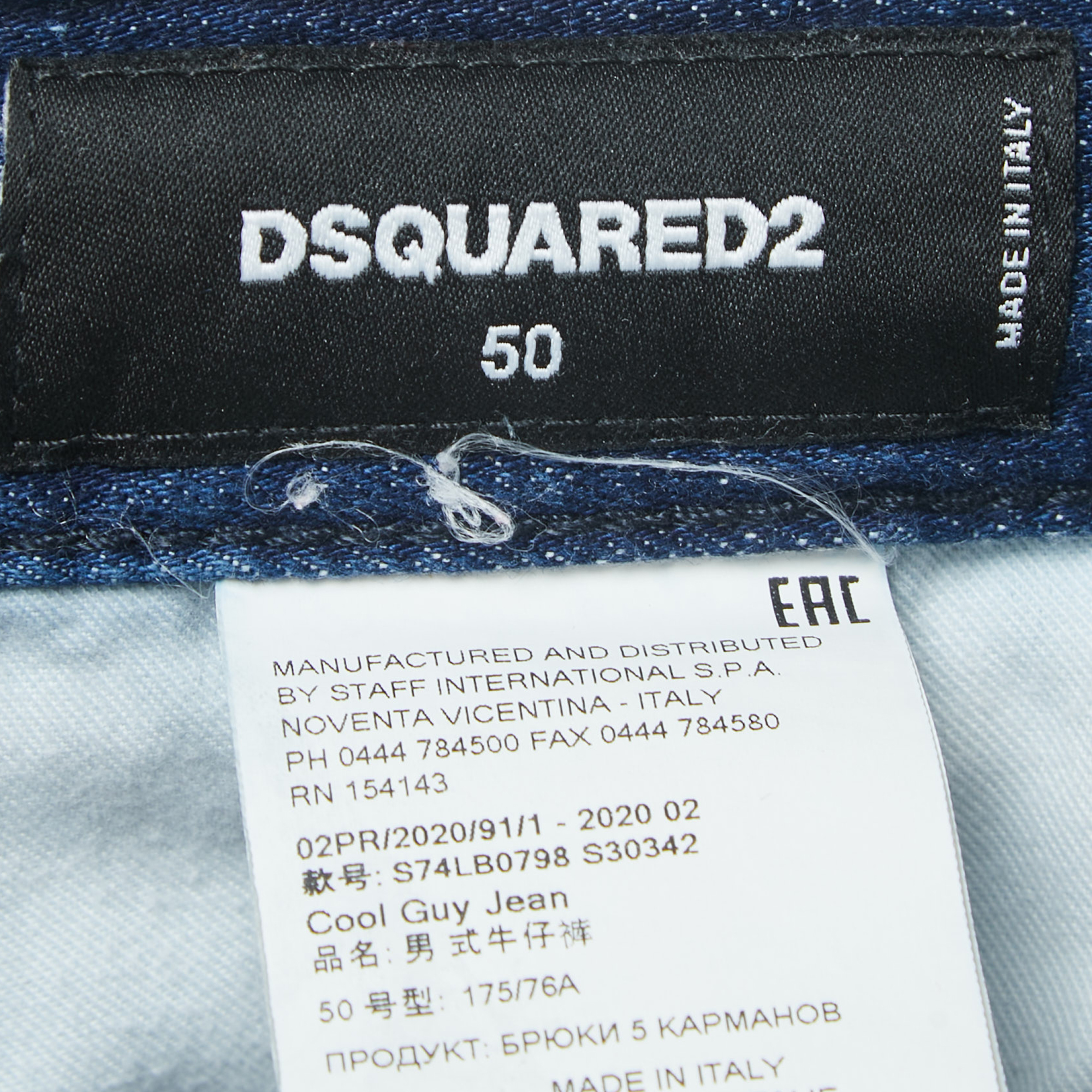 Dsquared2 Blue Distressed & Washed Denim Buttoned Jeans L Waist 36