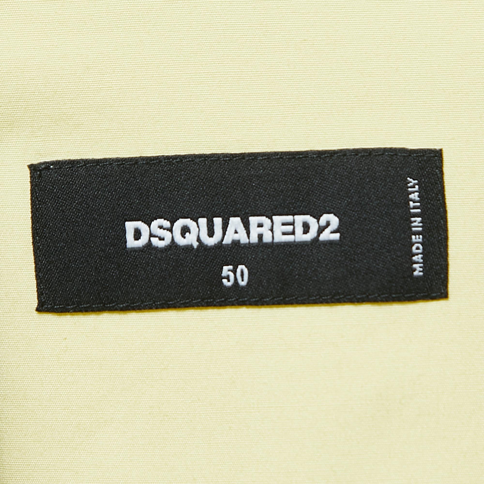 Dsquared2 Blue/Multicolor Colorblock Cotton Layered Shirt L