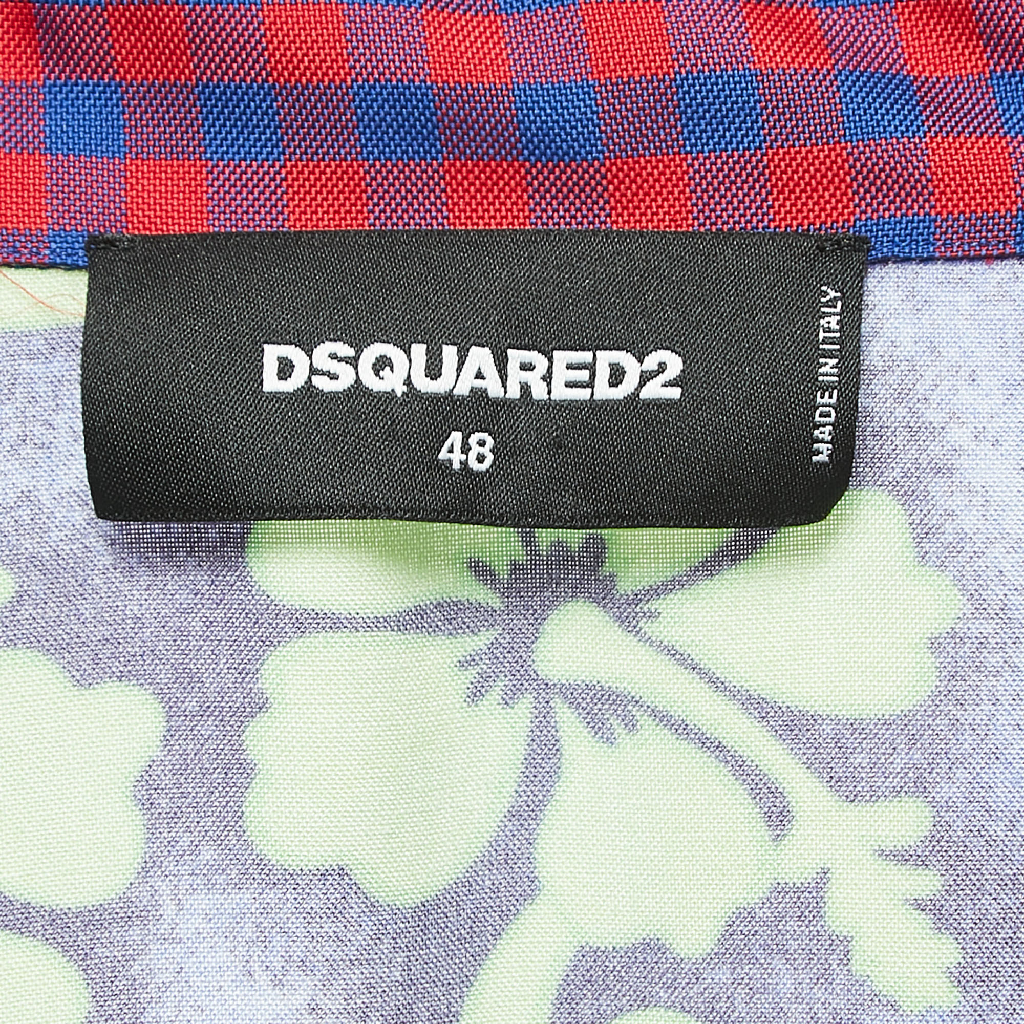 Dsquared2 Multicolor Mixed Print Viscose Short Sleeve Shirt M