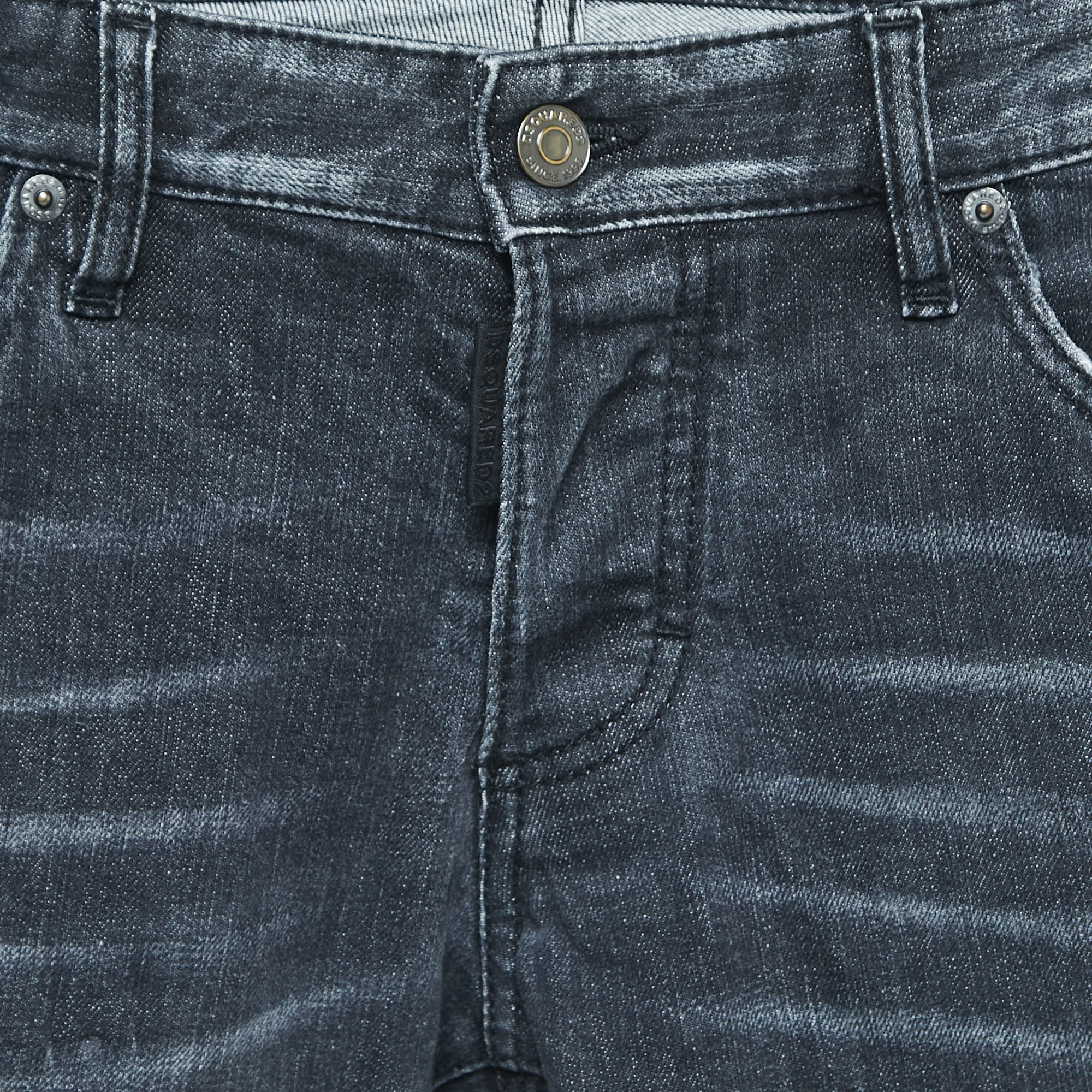 Dsquared2 Grey Distressed Denim Skinny Jeans M Waist 34
