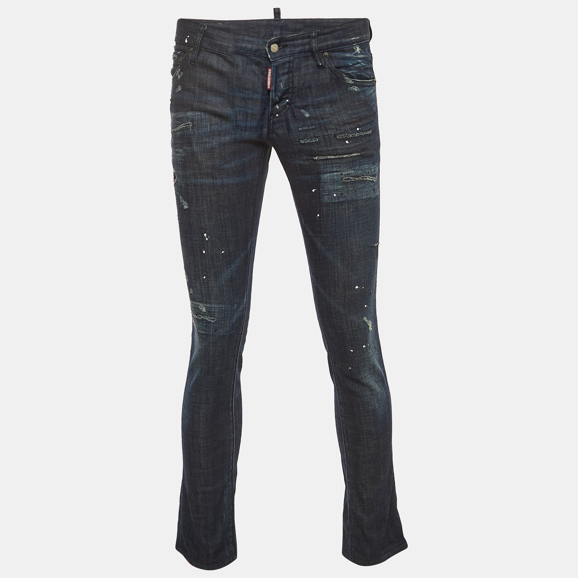 Dsquared2 Dark Blue Distressed Denim Jeans S Waist 32
