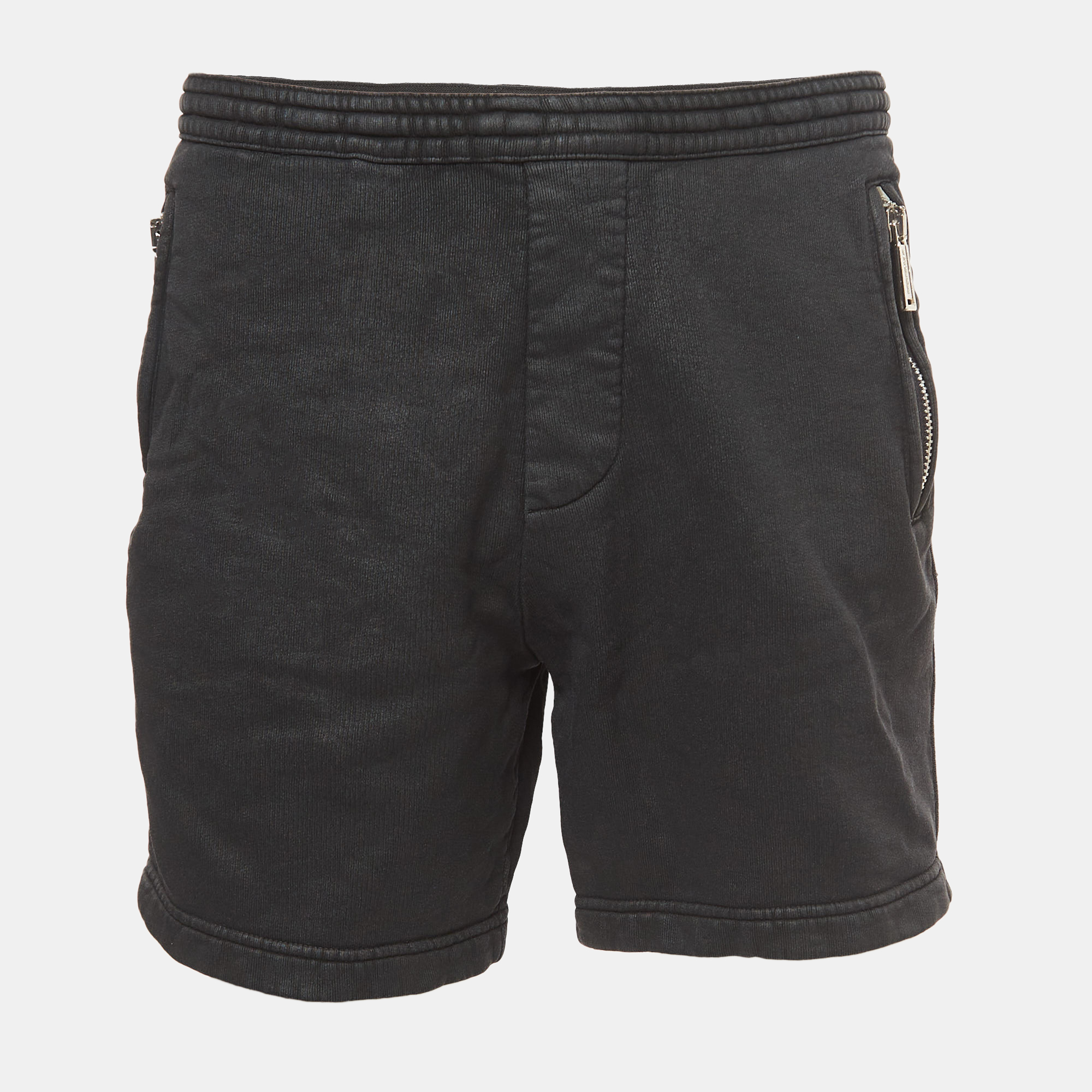 Dsquared2 Black Coated Cotton Drawstring Shorts S